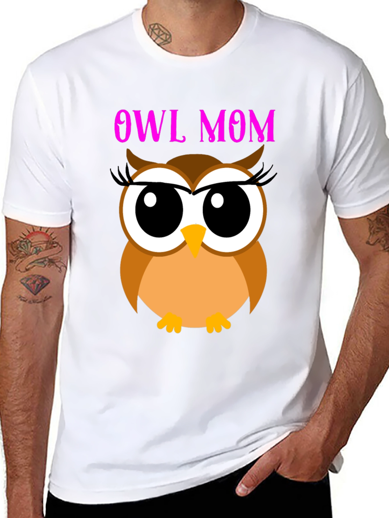 Owl Mom Graphic Tee - Black T-Shirt