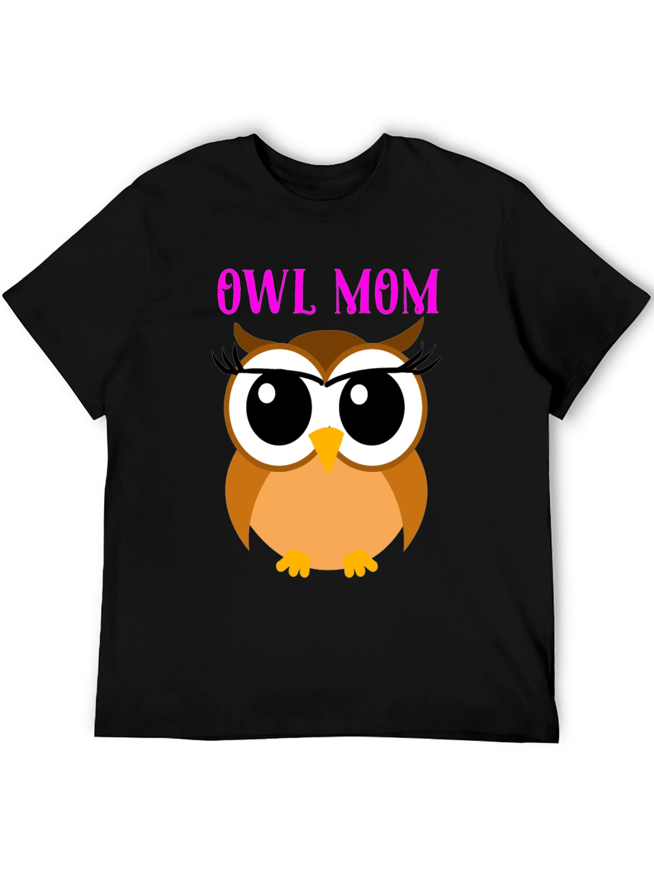 Owl Mom Graphic Tee - Black T-Shirt