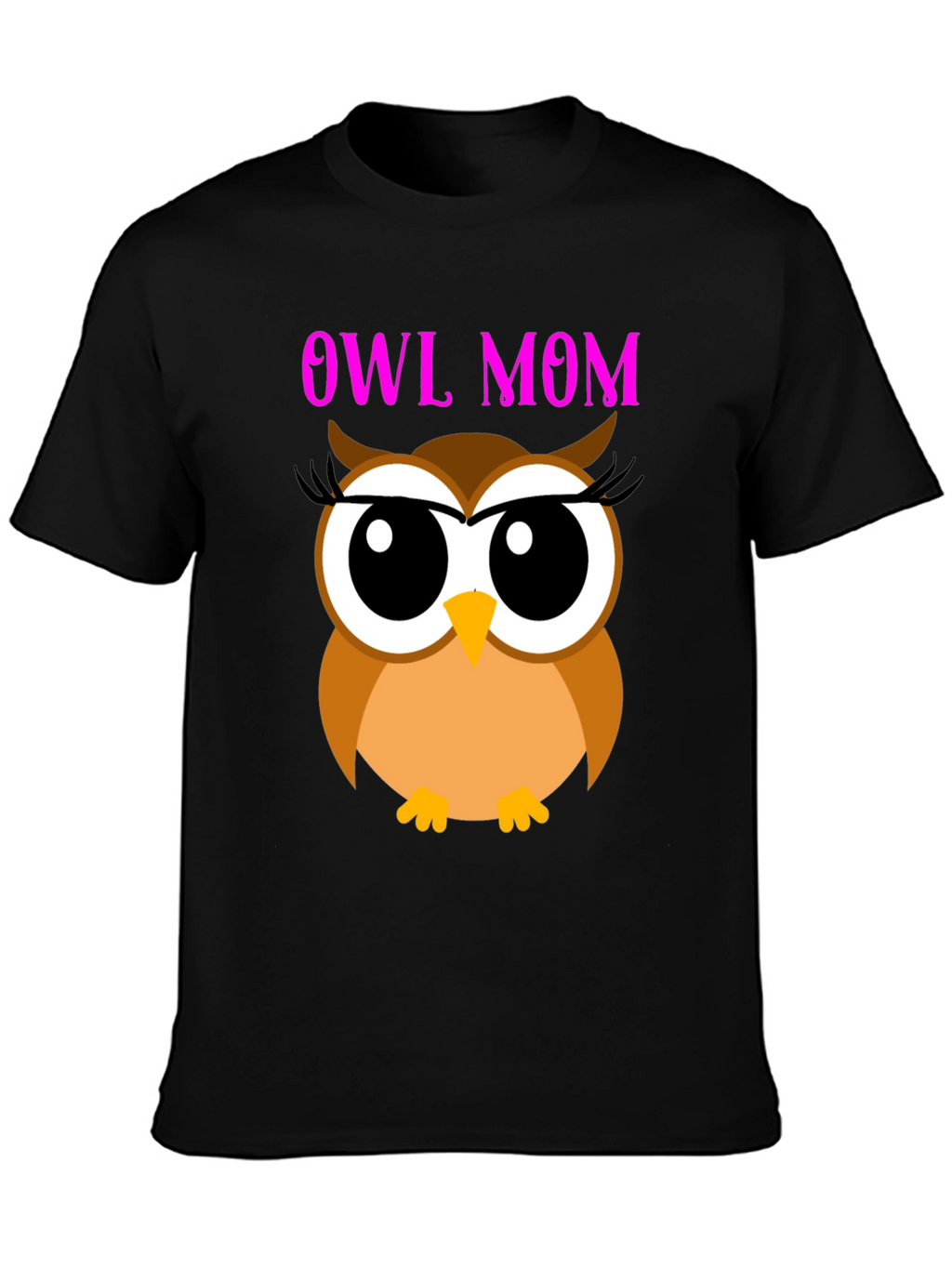 Owl Mom Graphic Tee - Black T-Shirt