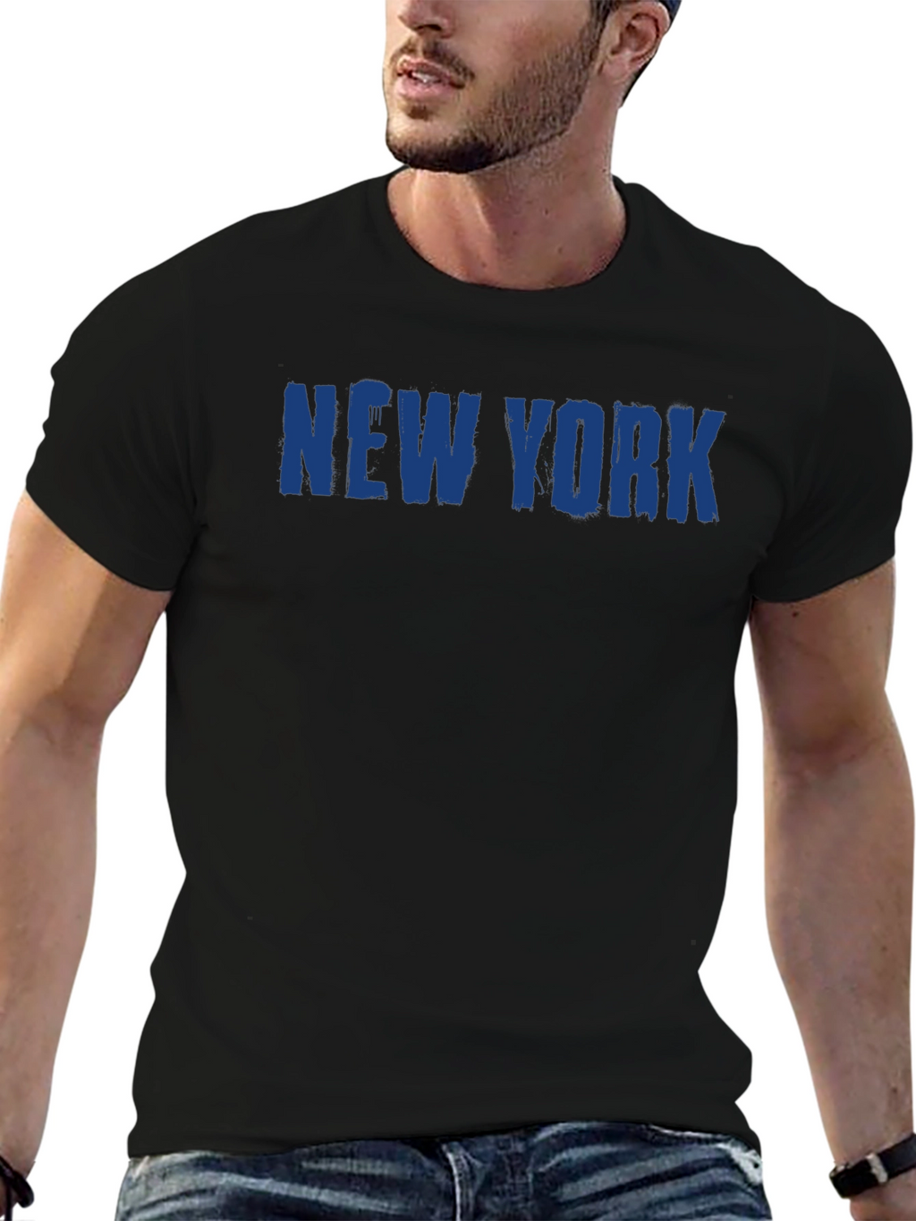 New York Graphic Print Black T-Shirt