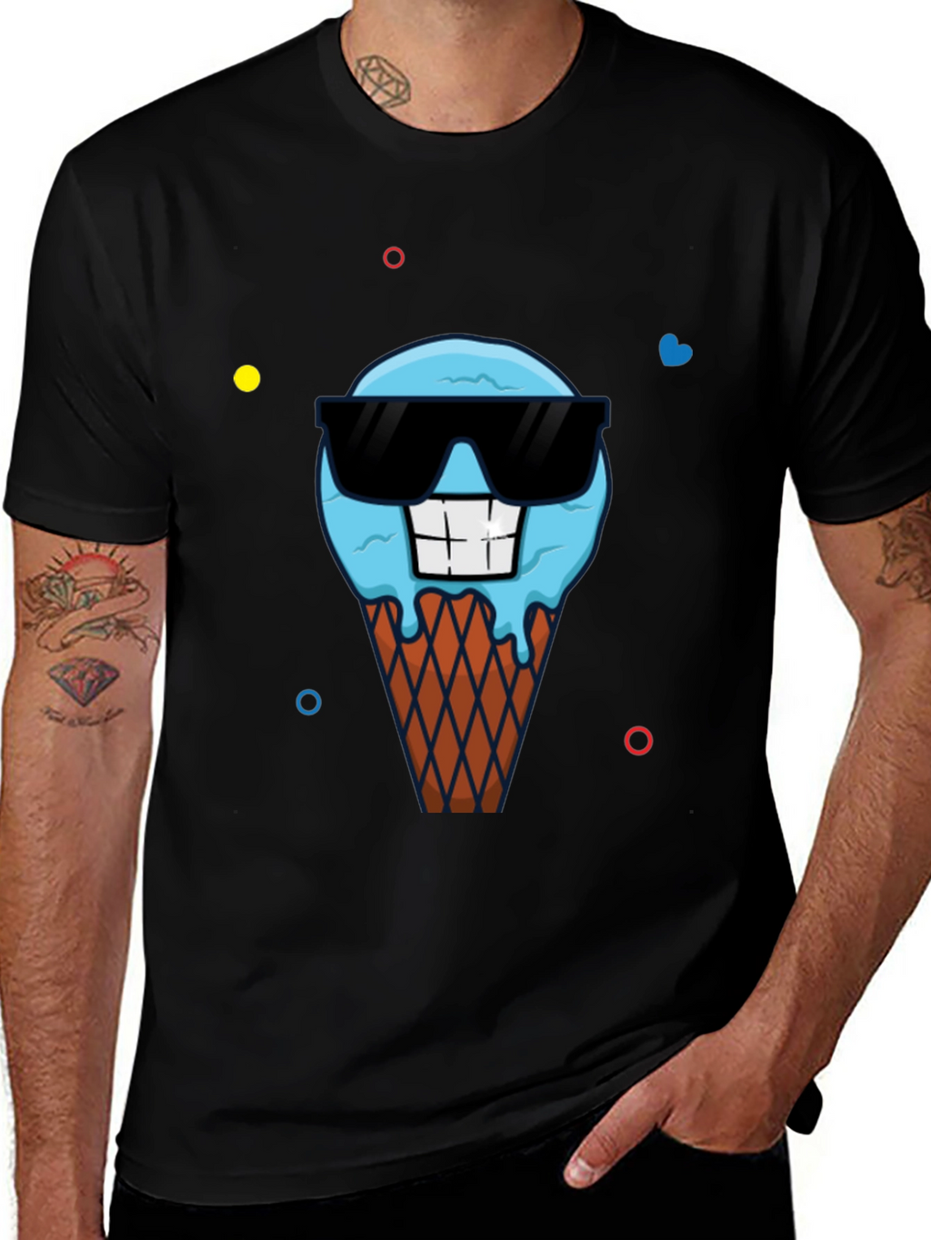 Cool Ice Cream Cone Graphic T-Shirt