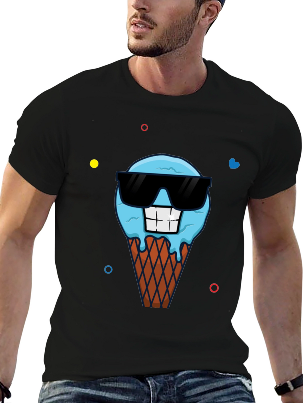 Cool Ice Cream Cone Graphic T-Shirt