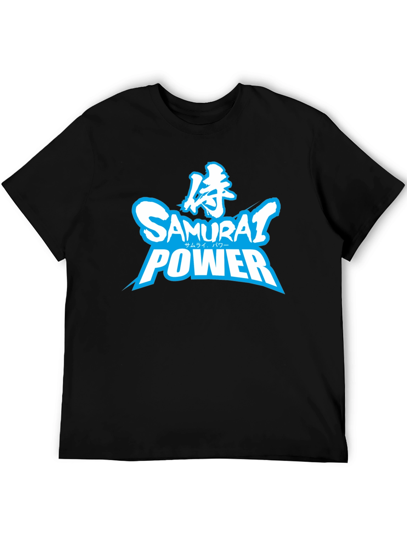 Samurai Power Graphic T-Shirt - Black Crew Neck Tee