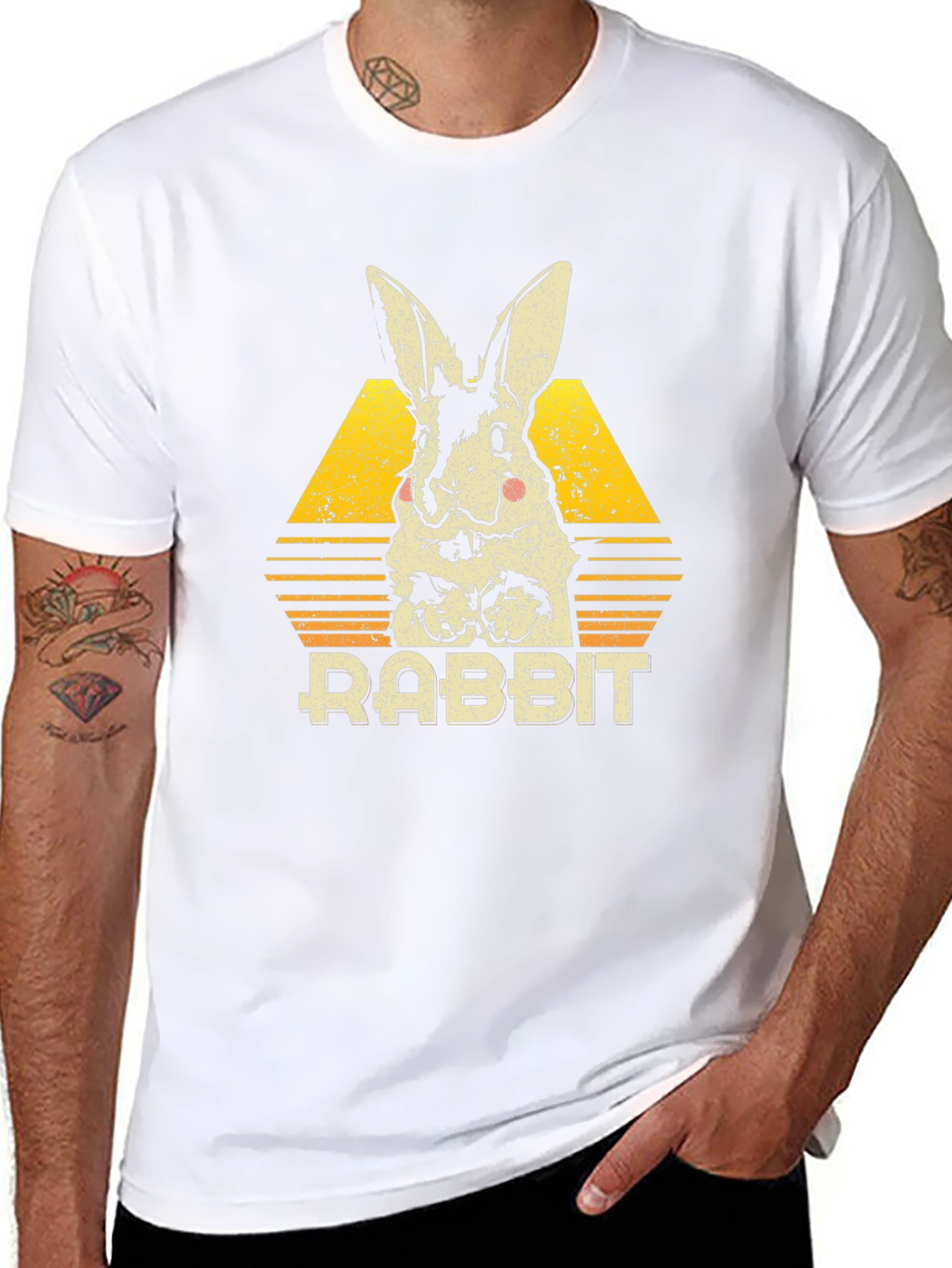 Vintage Rabbit Graphic T-Shirt - Black