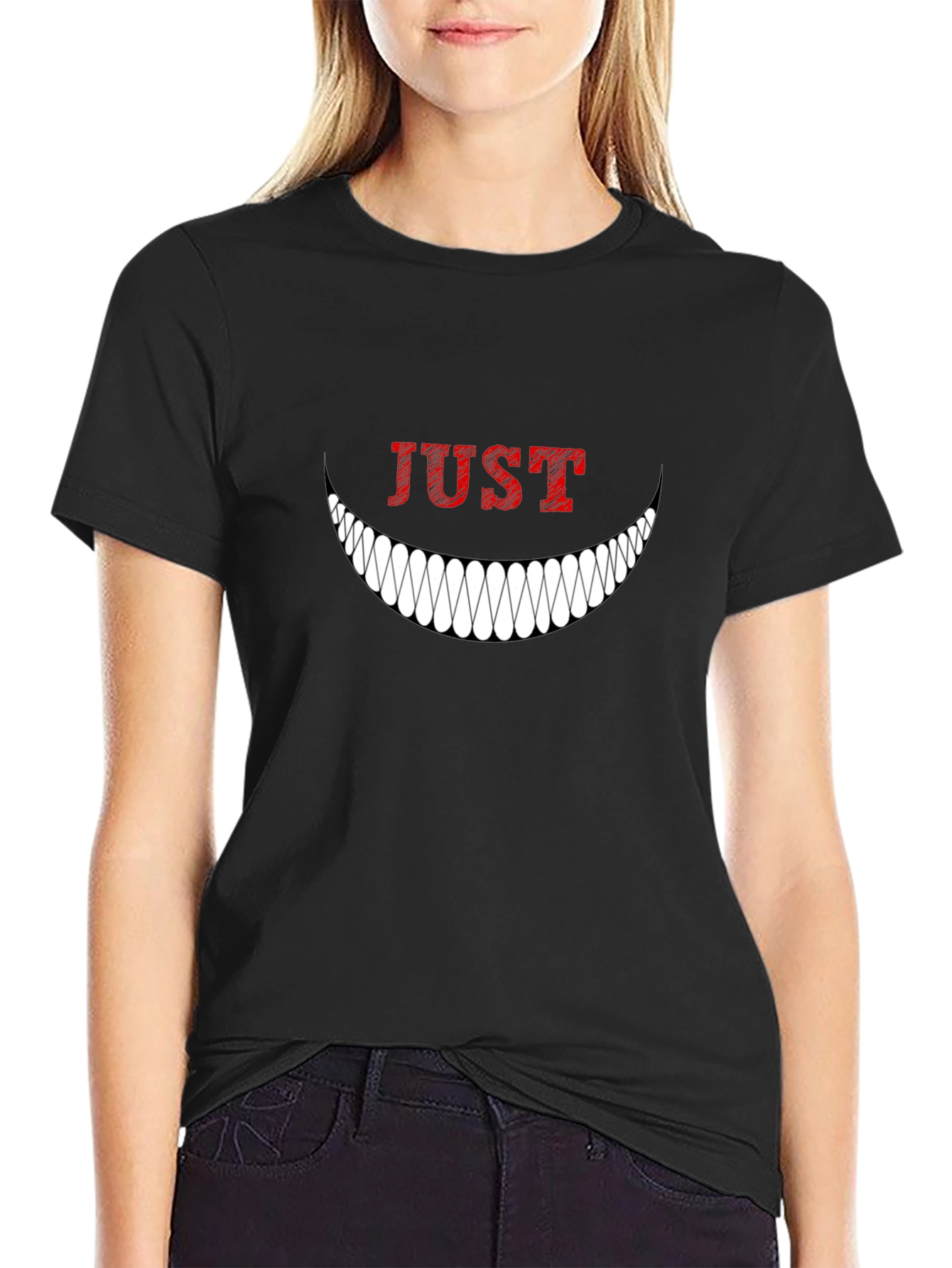Just Smile Graphic Tee - Mens Black T-Shirt