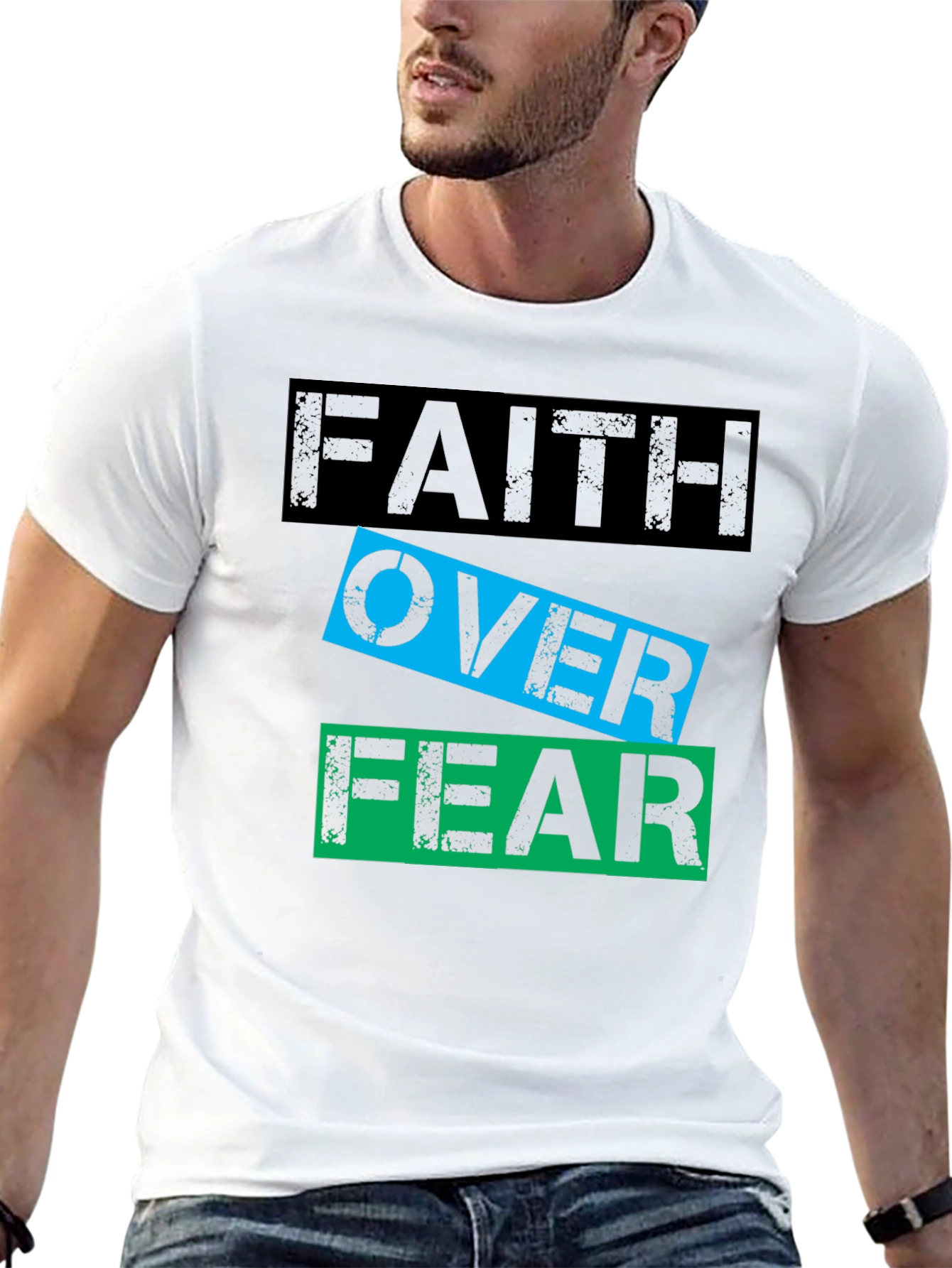 Faith Over Fear Graphic T-Shirt - Motivational Tee