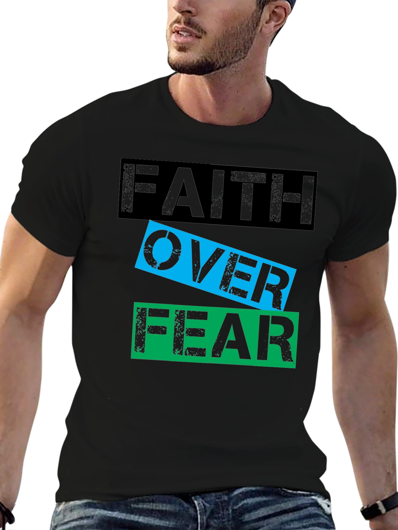 Faith Over Fear Graphic T-Shirt - Motivational Tee