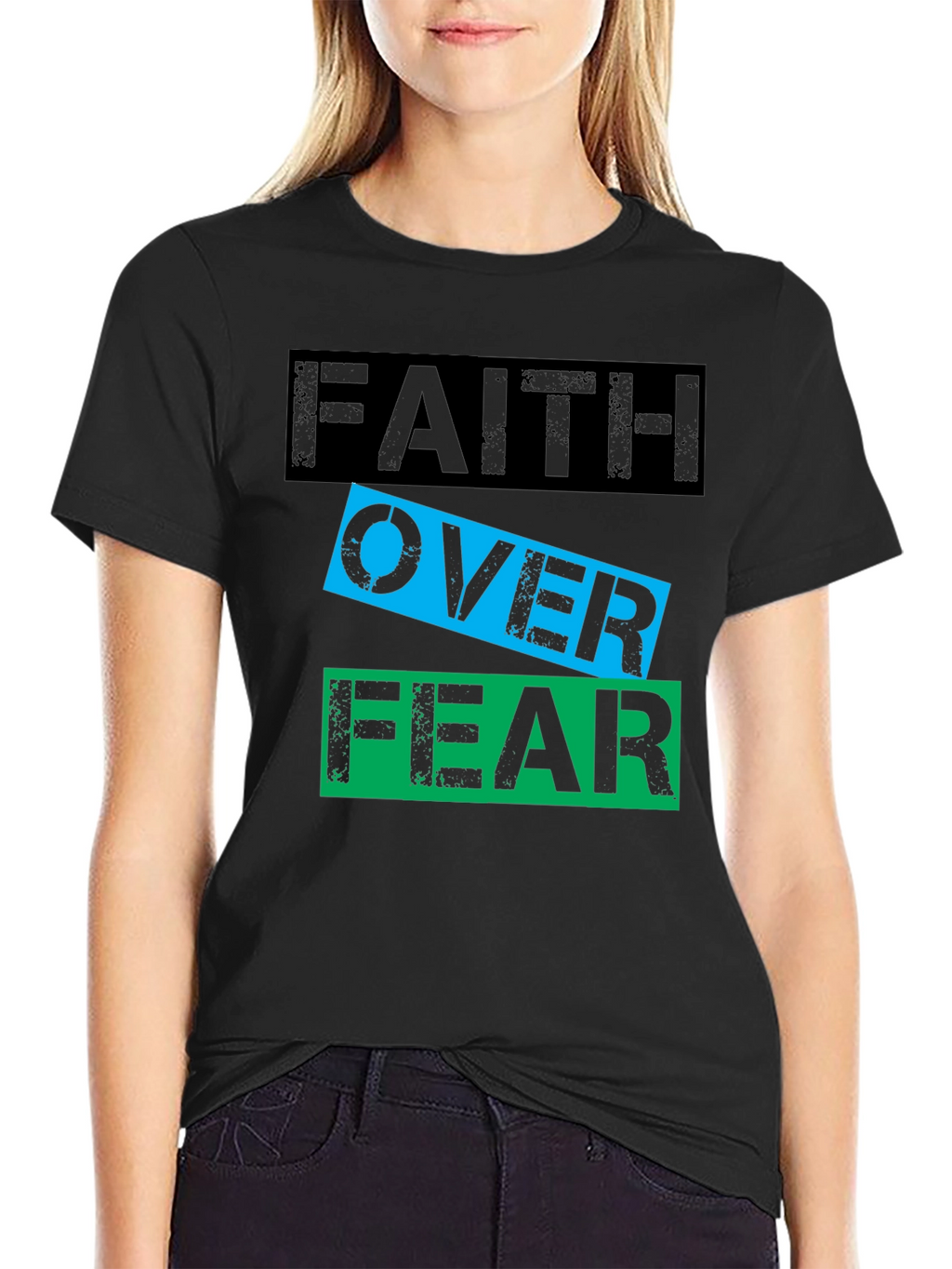 Faith Over Fear Graphic T-Shirt - Motivational Tee