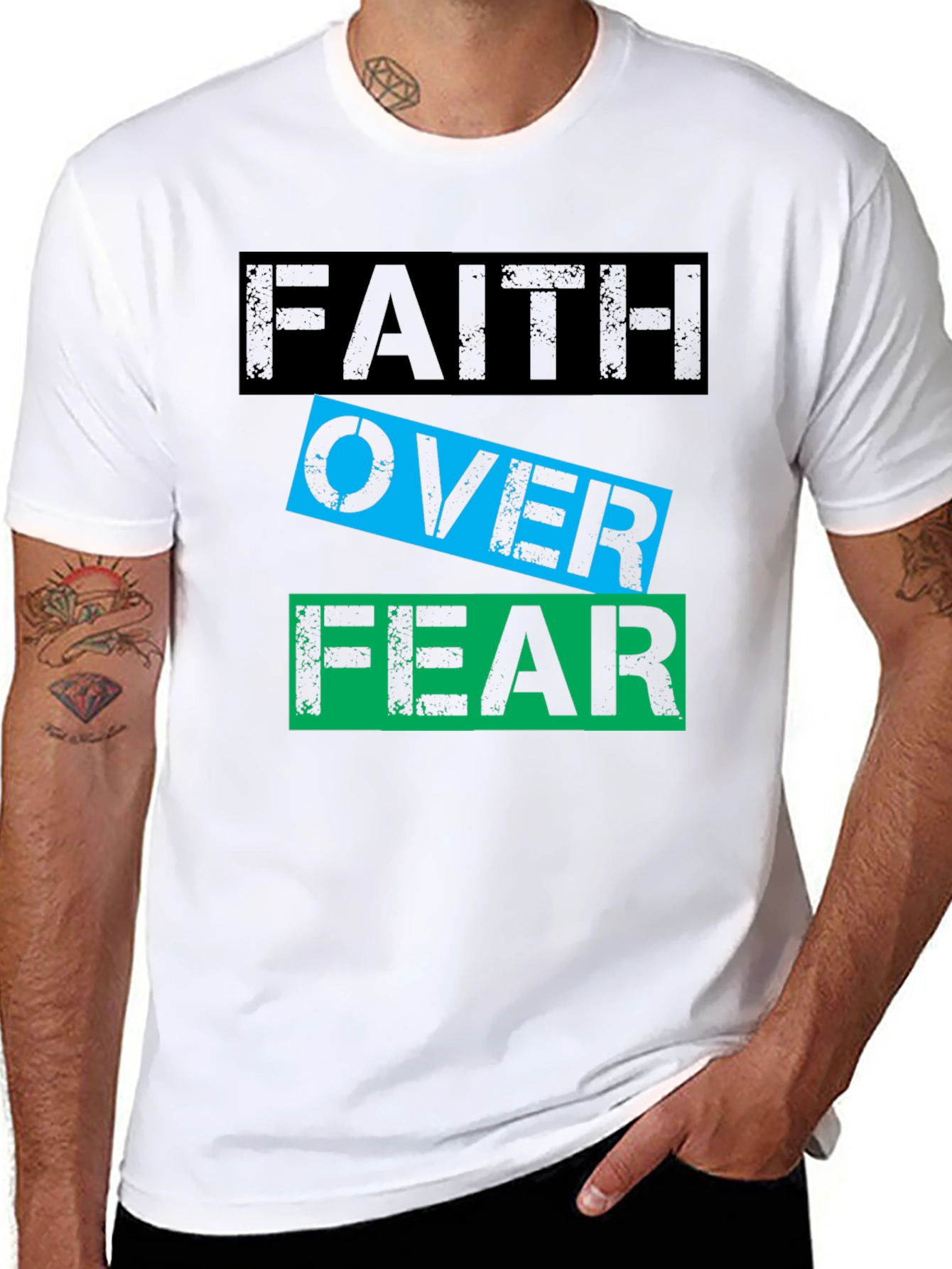 Faith Over Fear Graphic T-Shirt - Motivational Tee