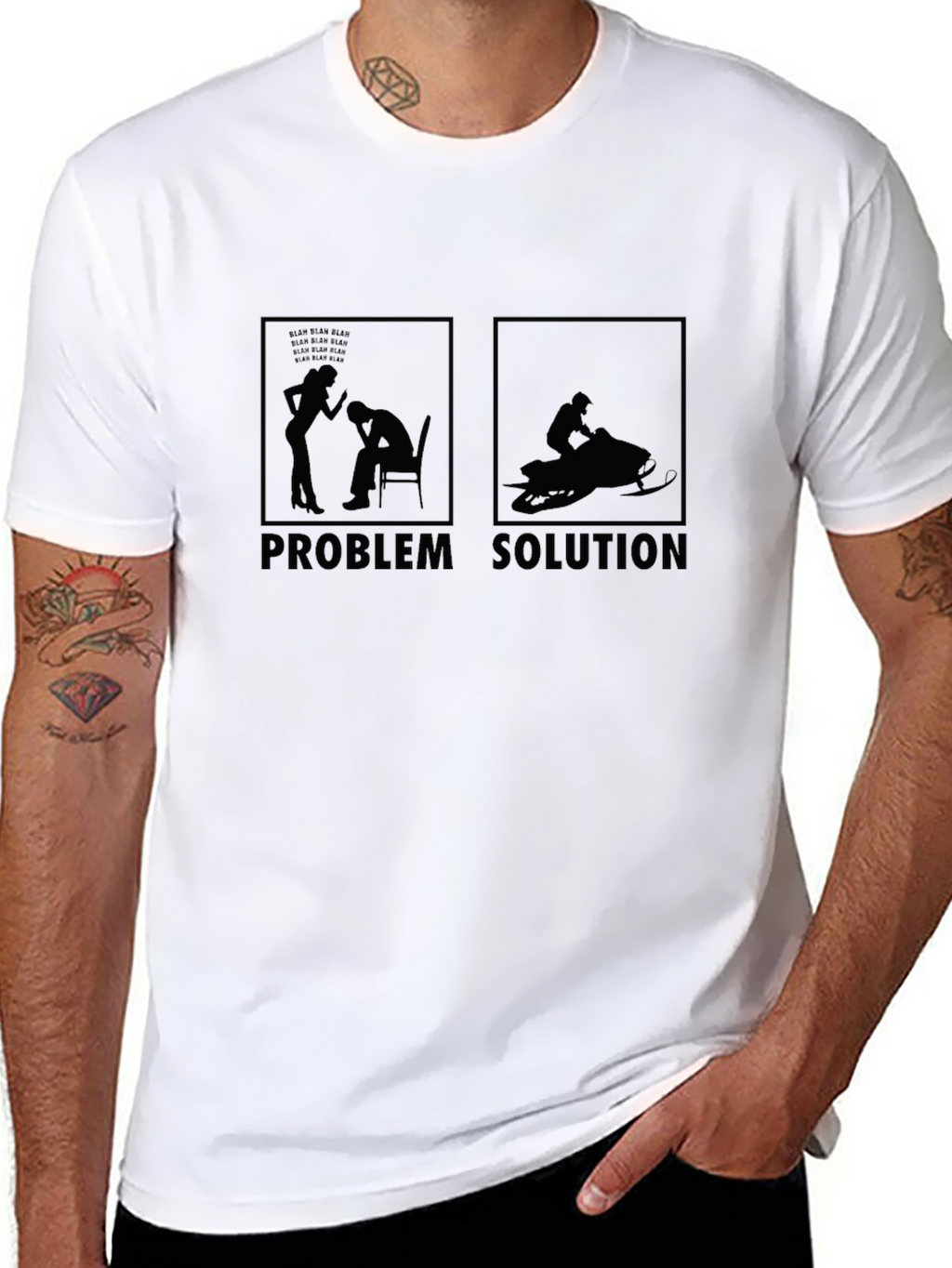 Problem Solution Snowmobile T-Shirt