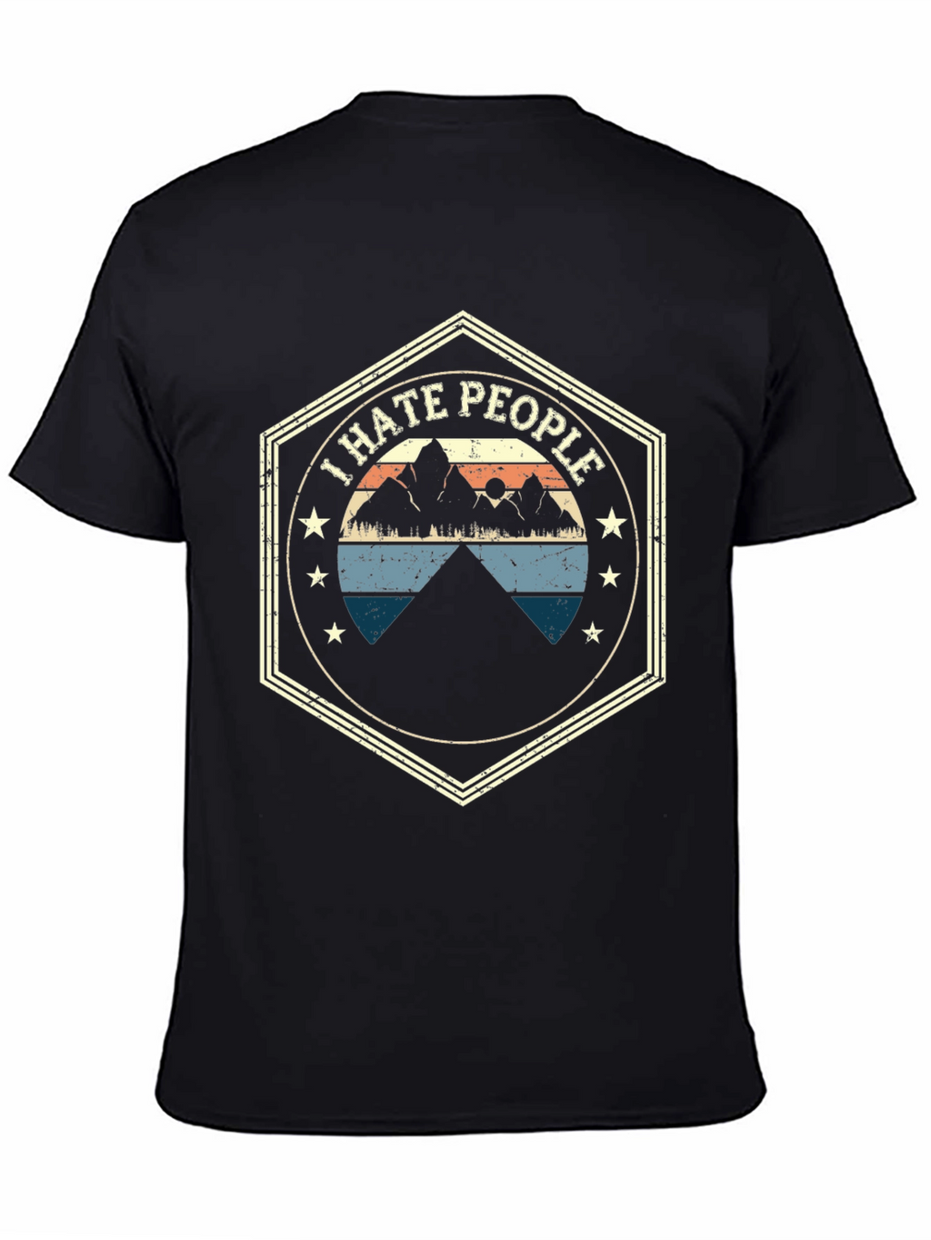 I Hate People Mountain Graphic Tee - Black