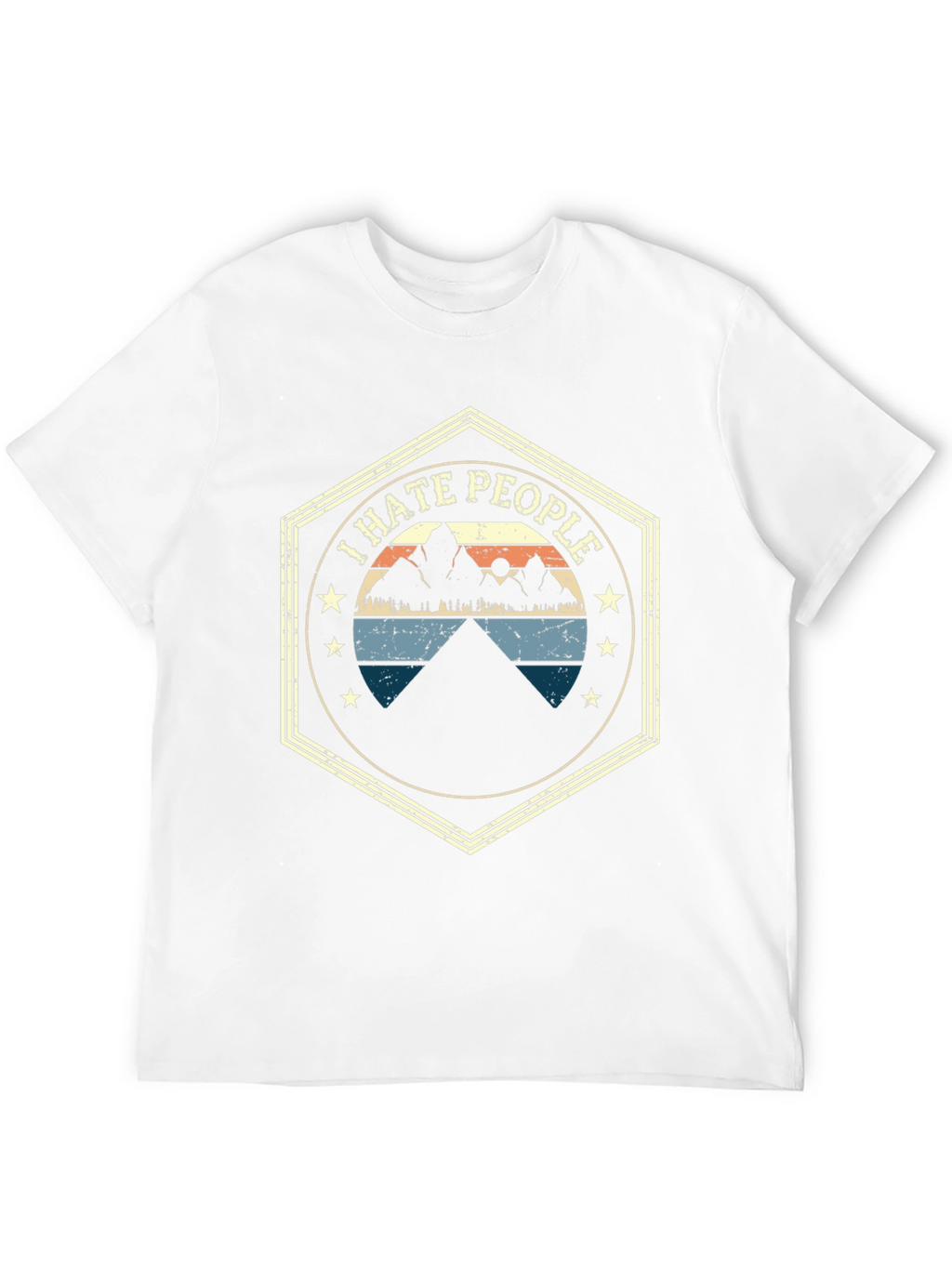 I Hate People Mountain Graphic Tee - Black