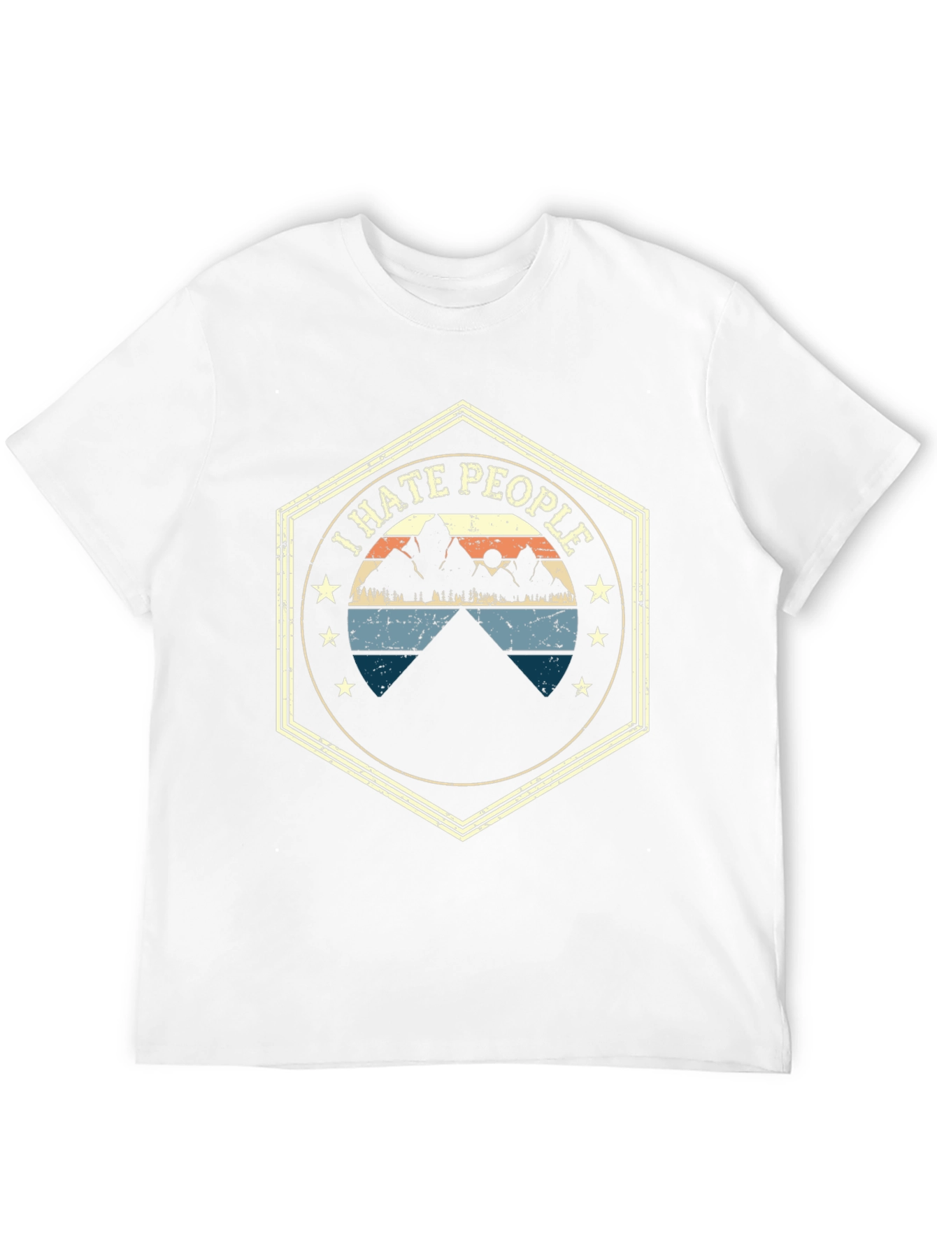 I Hate People Mountain Graphic Tee - Black