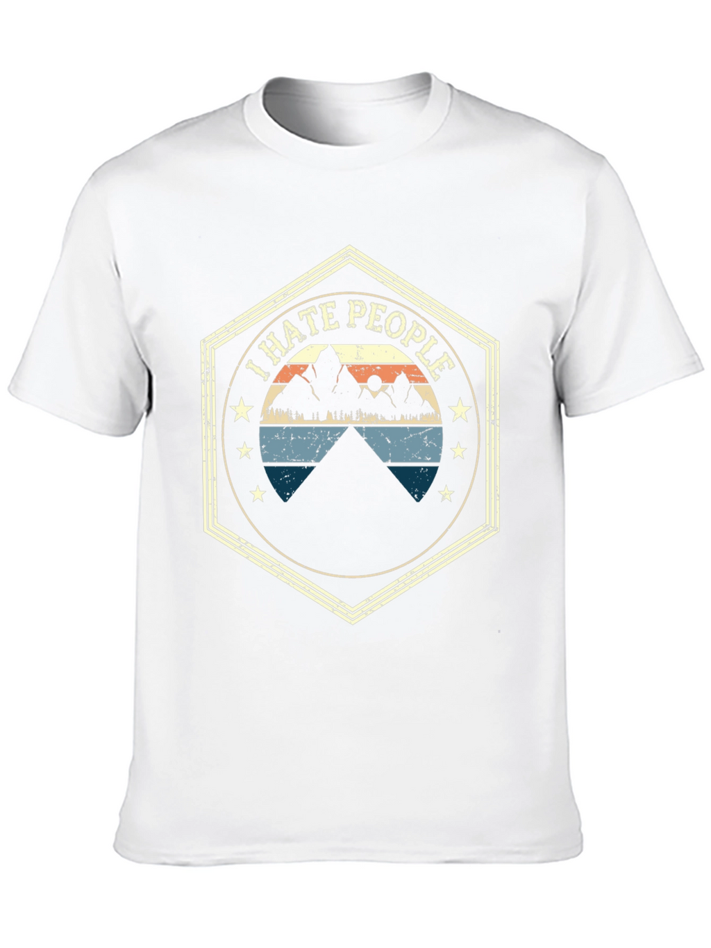 I Hate People Mountain Graphic Tee - Black