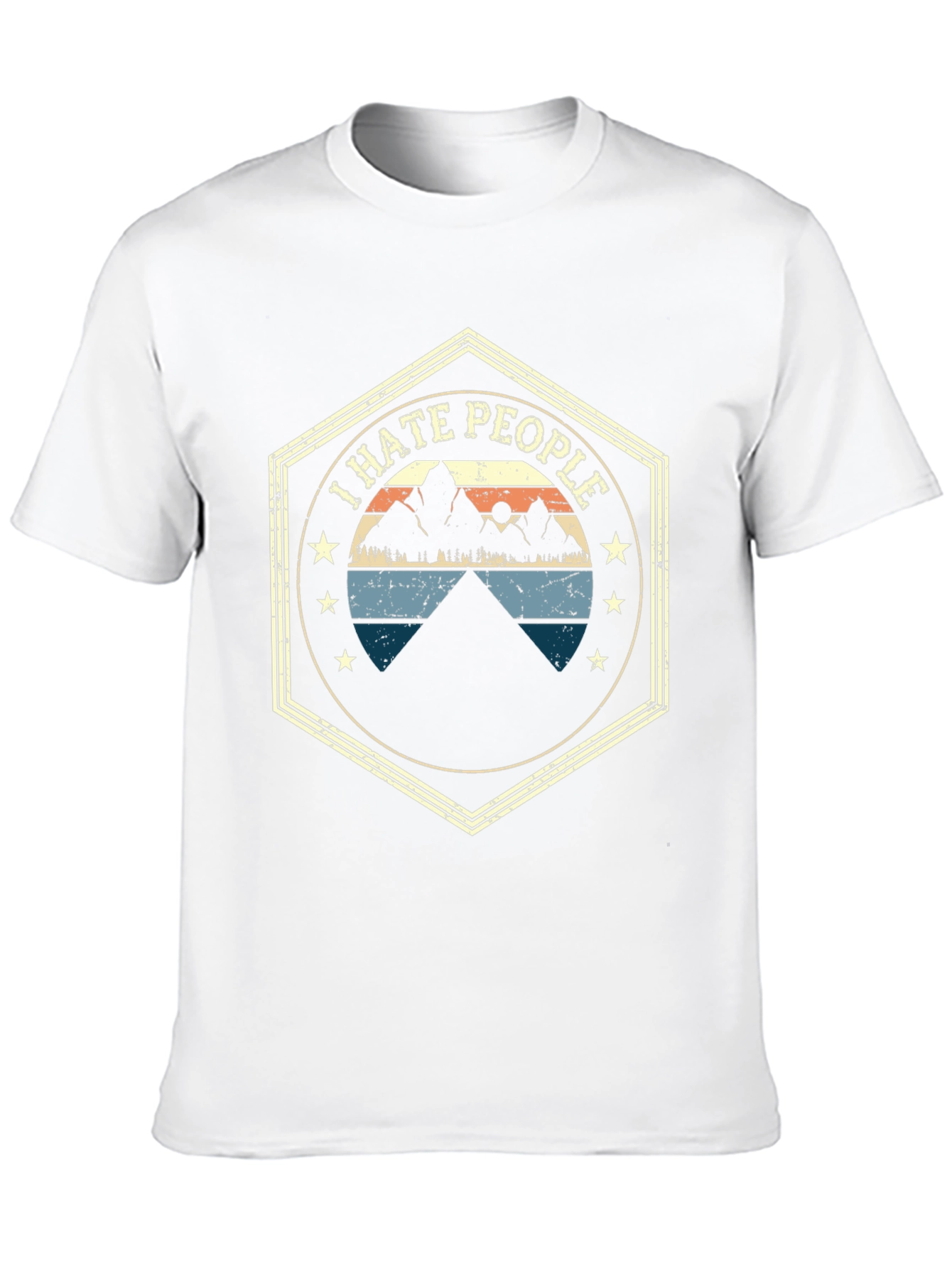 I Hate People Mountain Graphic Tee - Black
