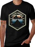 I Hate People Mountain Graphic Tee - Black