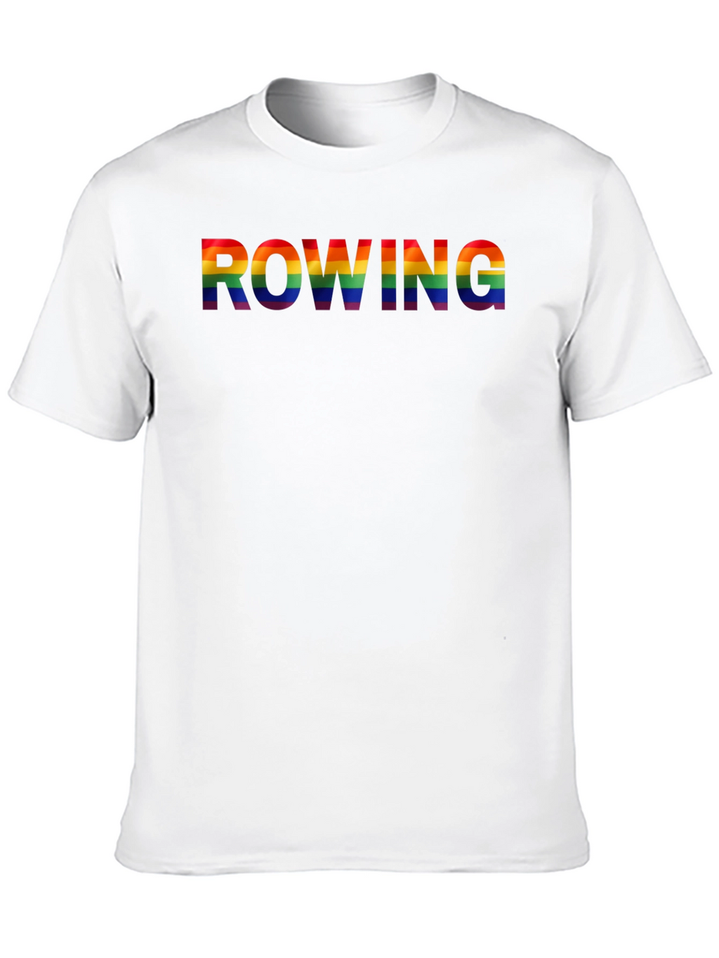 Rowing Rainbow Pride Graphic Tee - Black Cotton Shirt
