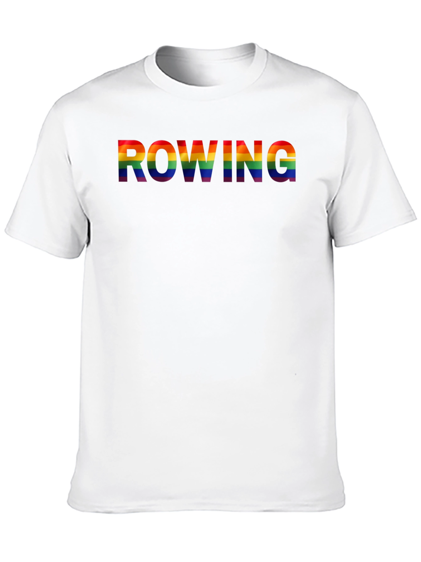 Rowing Rainbow Pride Graphic Tee - Black Cotton Shirt