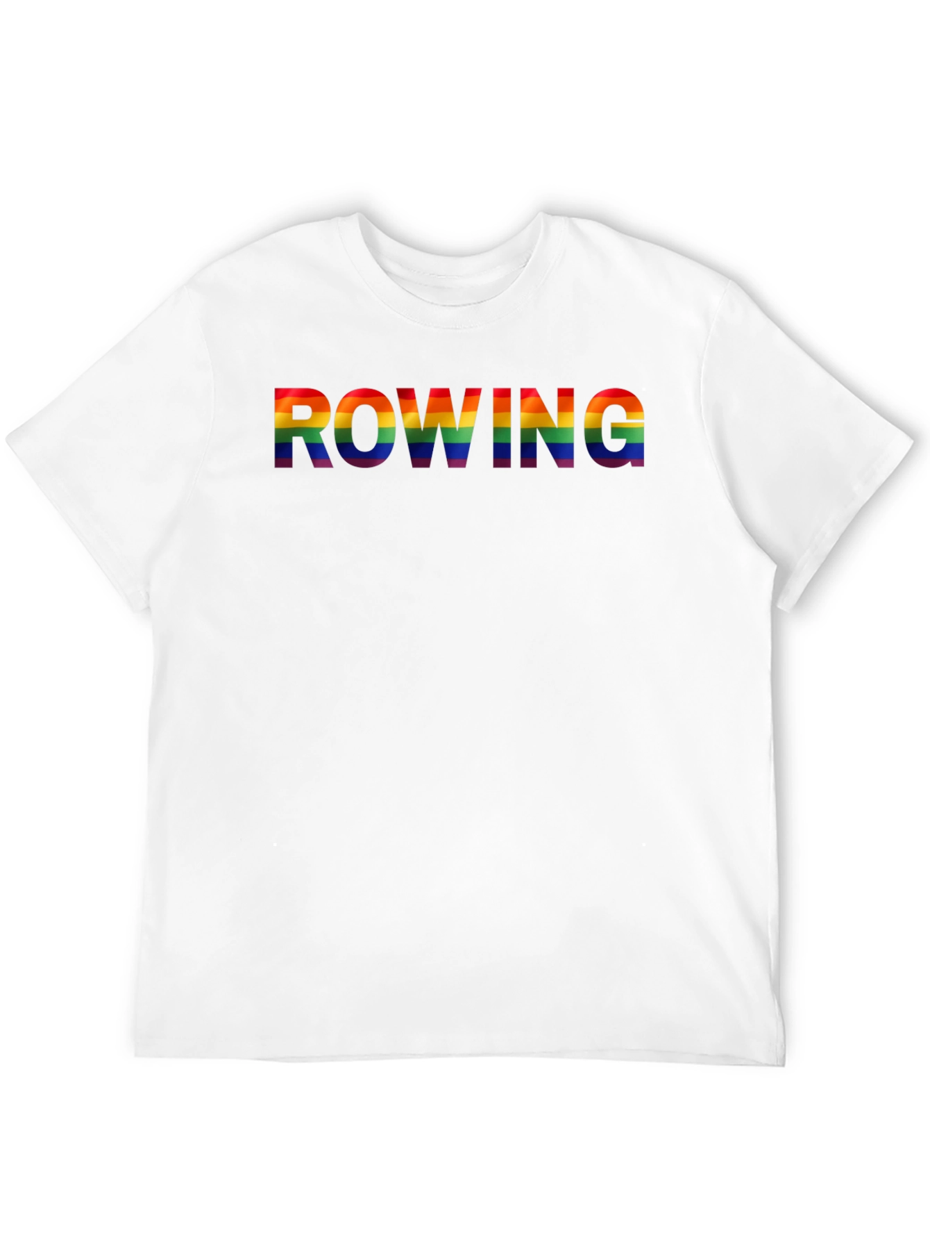Rowing Rainbow Pride Graphic Tee - Black Cotton Shirt