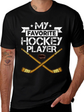 My Favorite Hockey Player Black T-Shirt