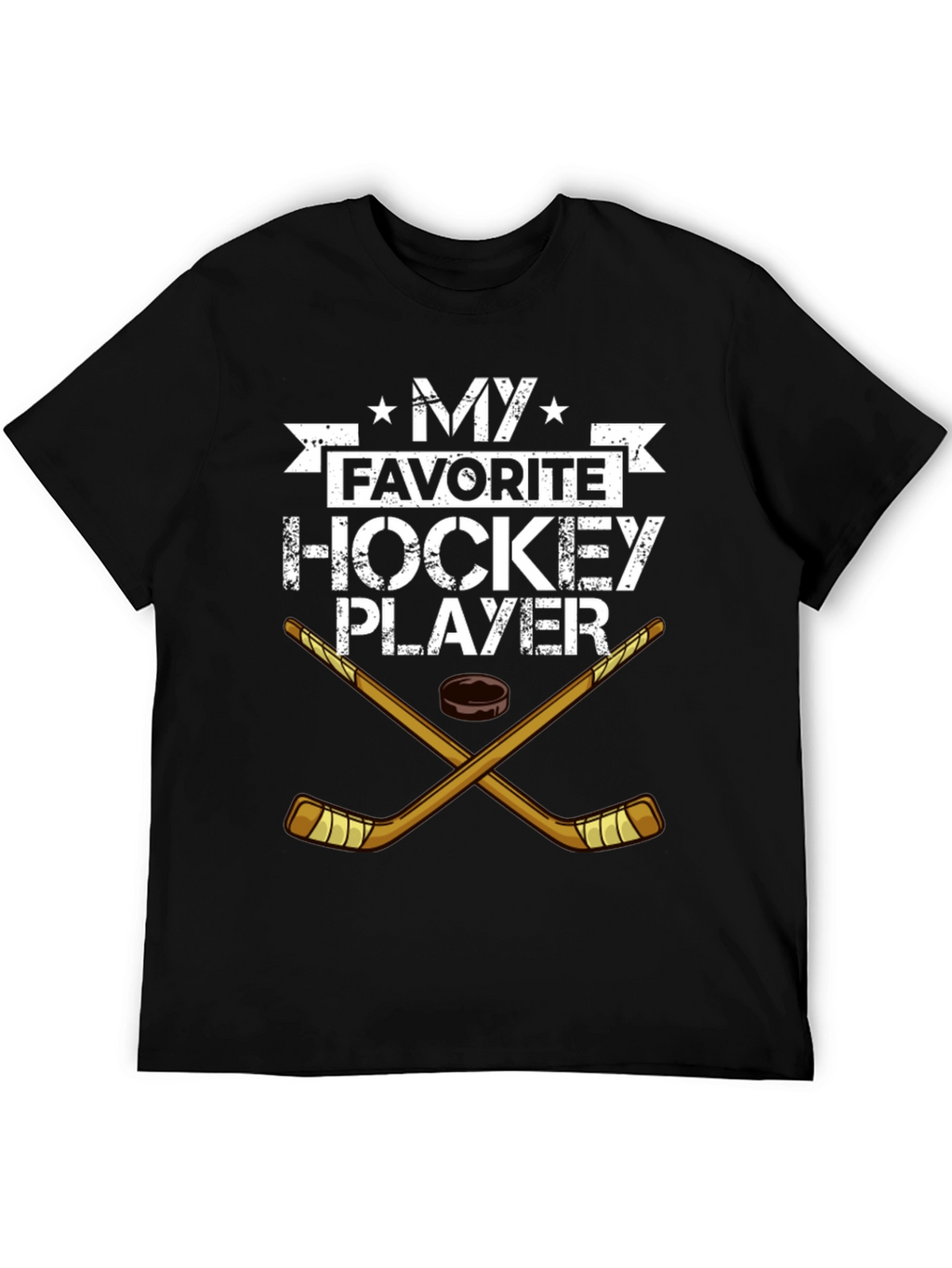 My Favorite Hockey Player Black T-Shirt