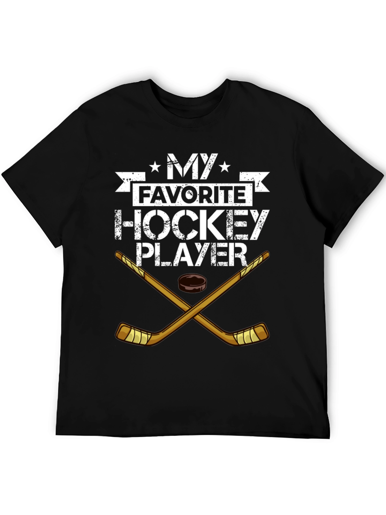 My Favorite Hockey Player Black T-Shirt