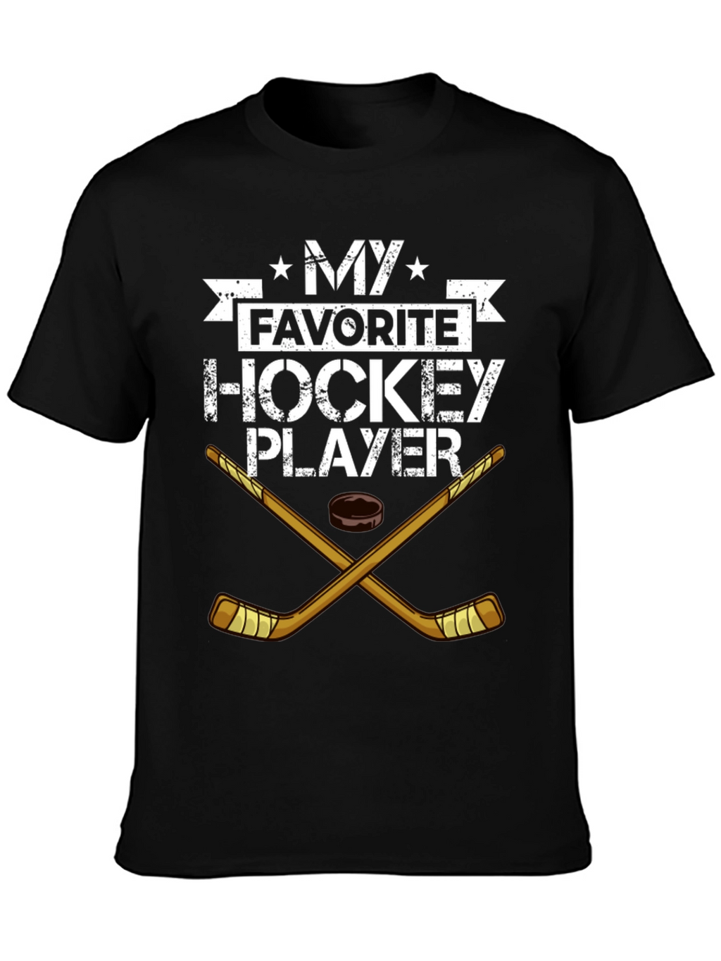 My Favorite Hockey Player Black T-Shirt