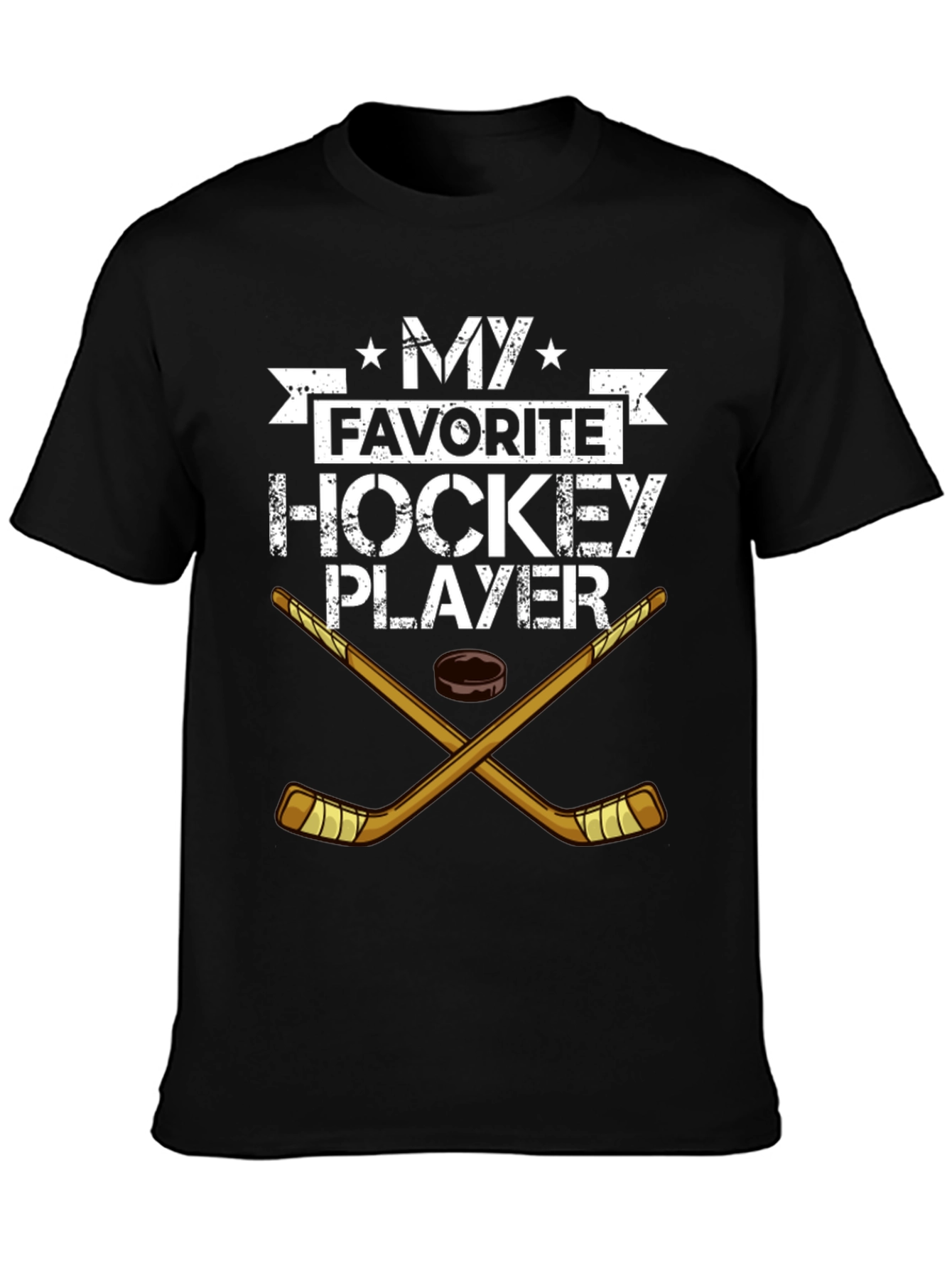 My Favorite Hockey Player Black T-Shirt