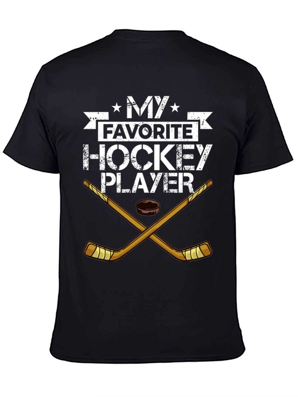 My Favorite Hockey Player Black T-Shirt