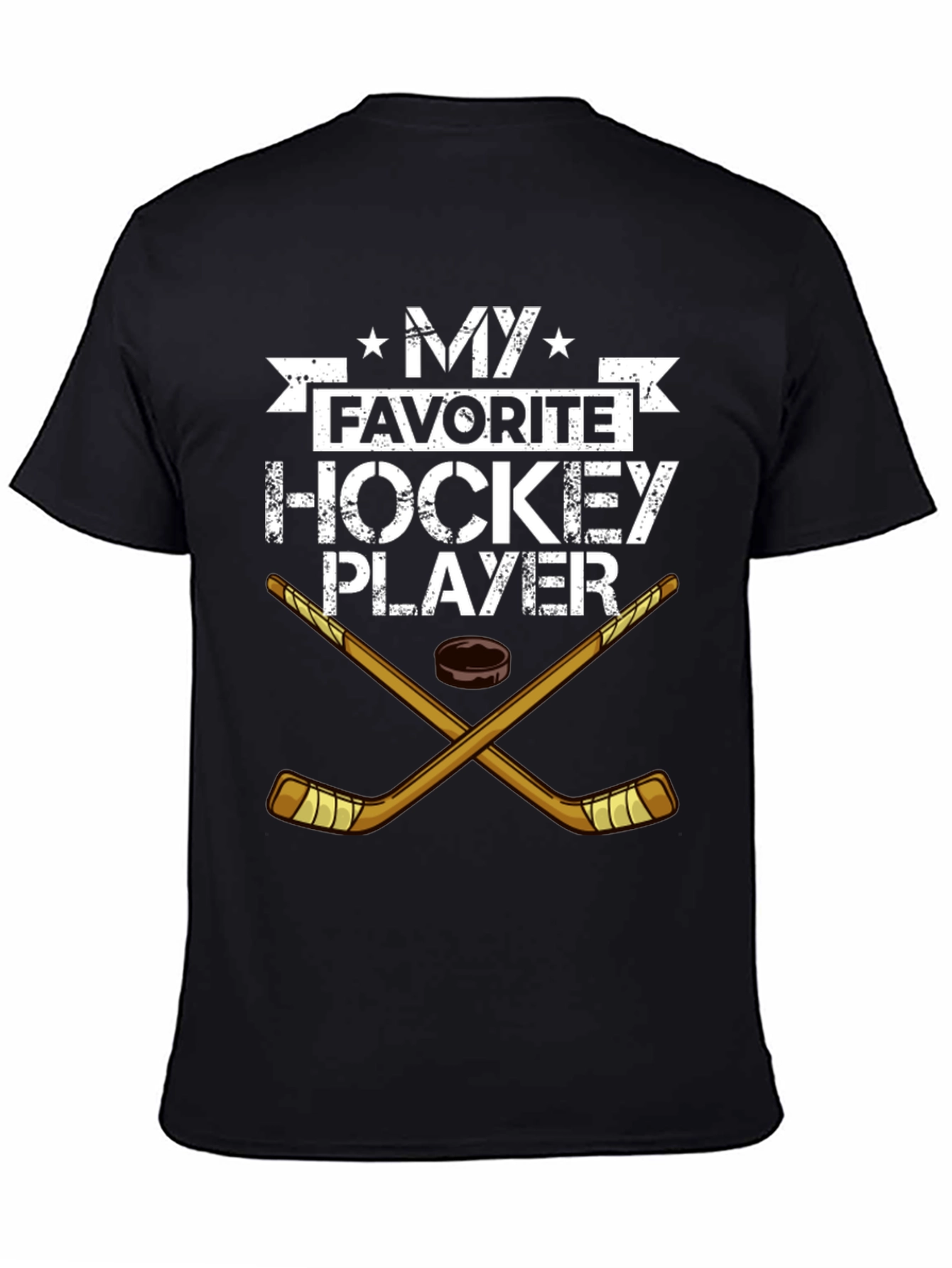 My Favorite Hockey Player Black T-Shirt
