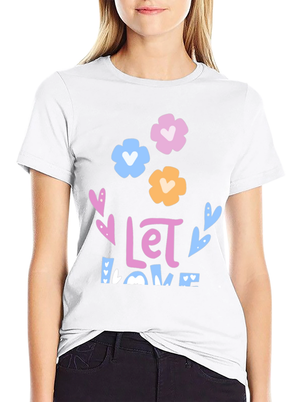 Floral Love Graphic Tee - Black Unisex T-Shirt
