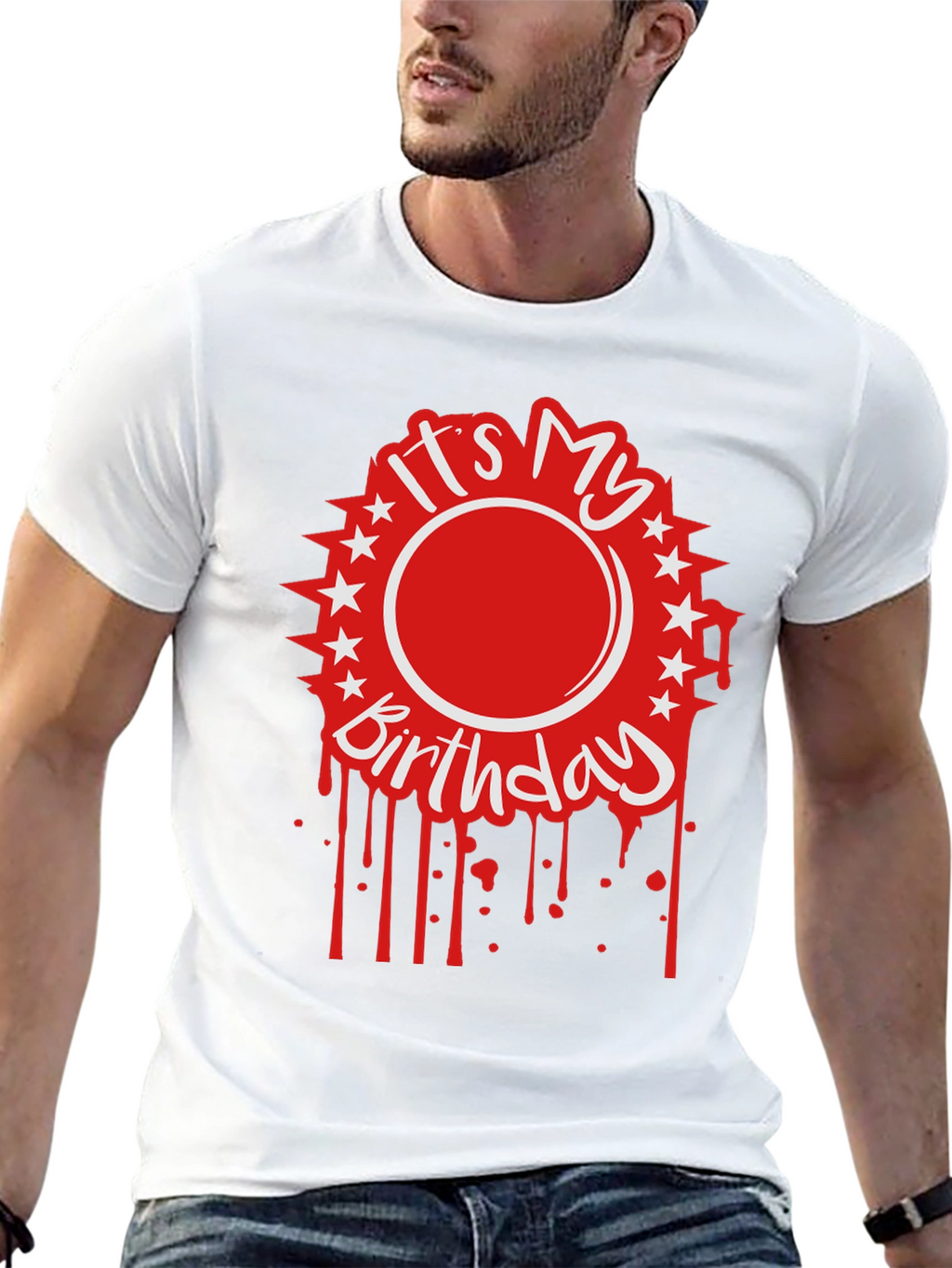 Its My Birthday Graphic Tee - Black Cotton Blend