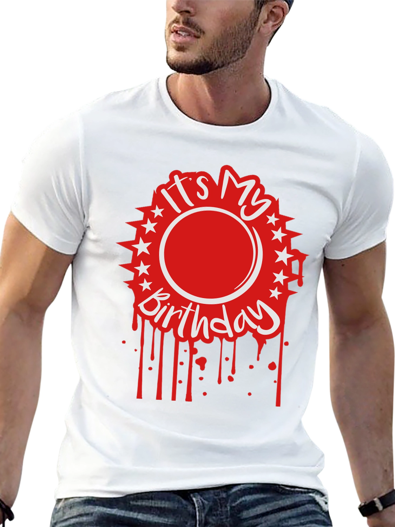 Its My Birthday Graphic Tee - Black Cotton Blend