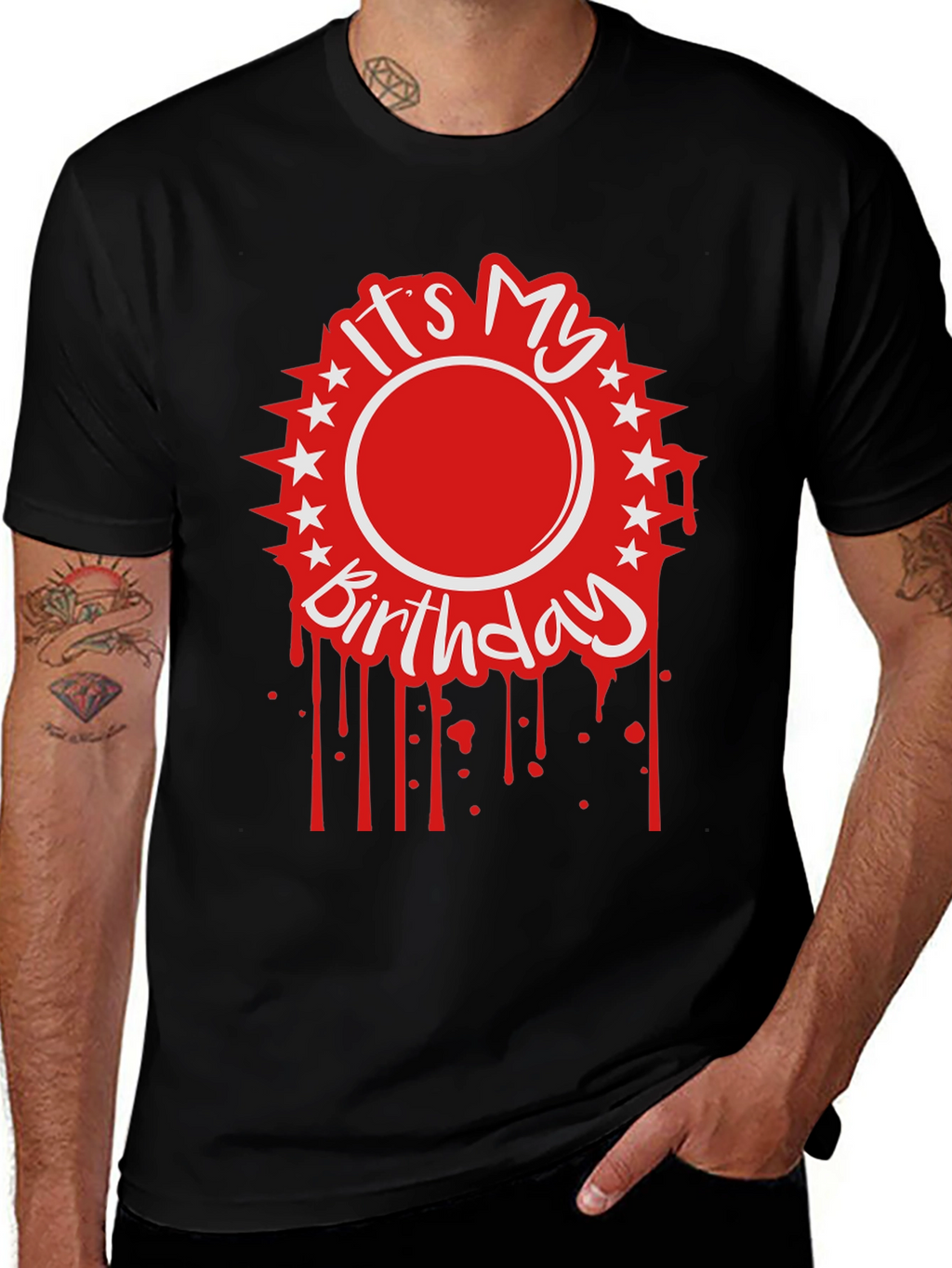 Its My Birthday Graphic Tee - Black Cotton Blend