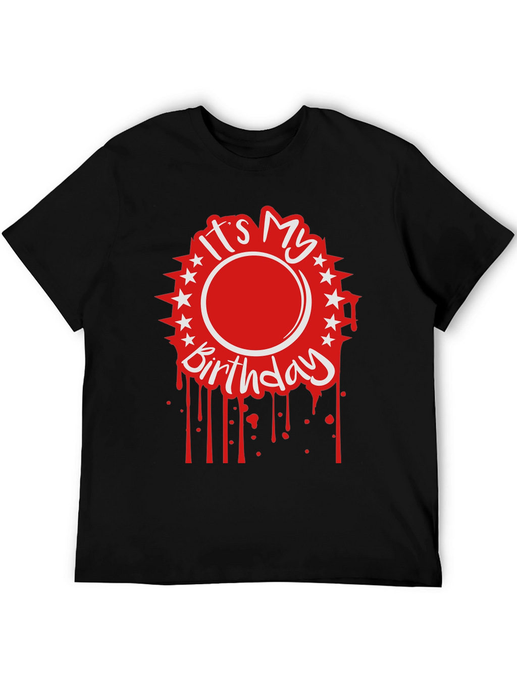 Its My Birthday Graphic Tee - Black Cotton Blend