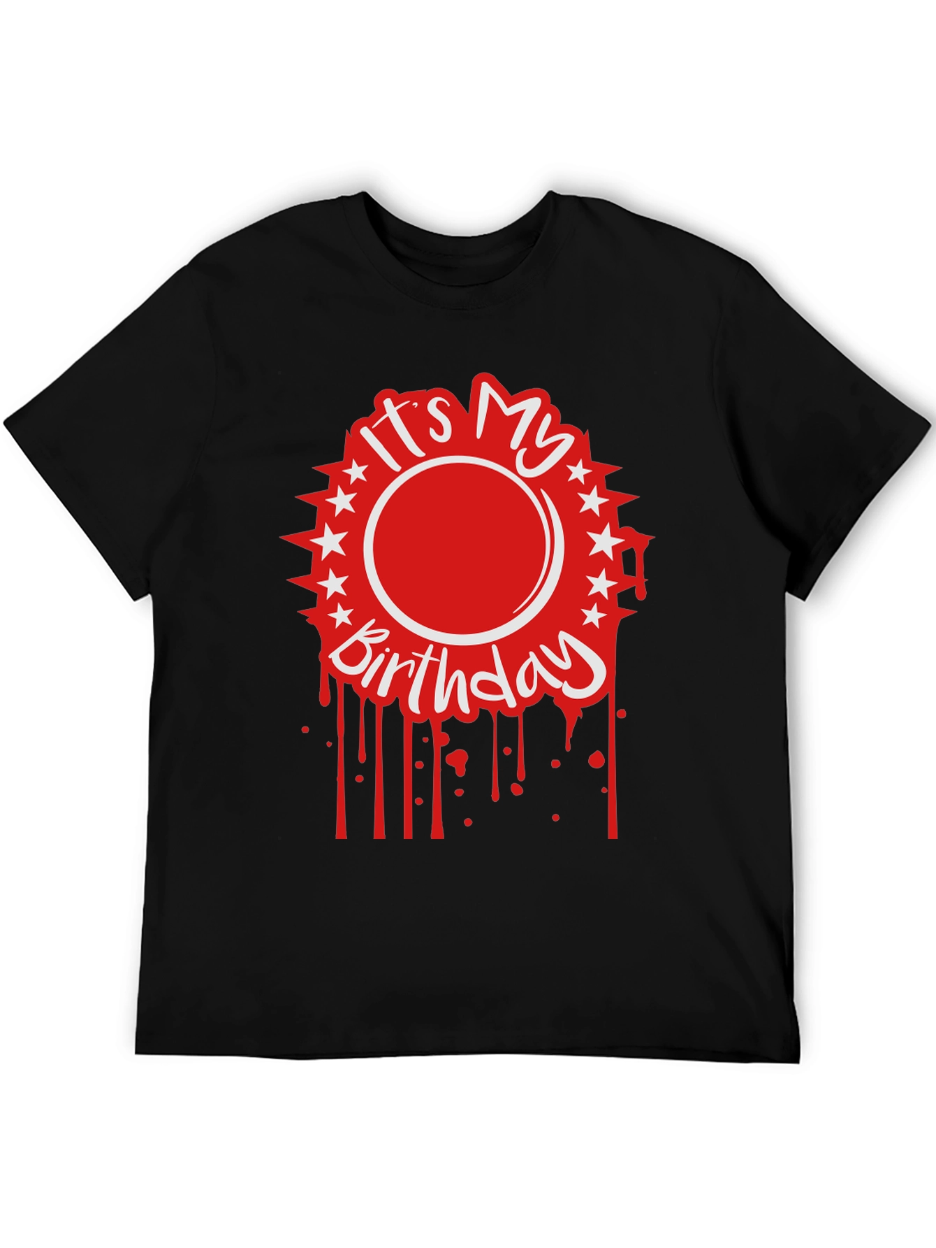 Its My Birthday Graphic Tee - Black Cotton Blend