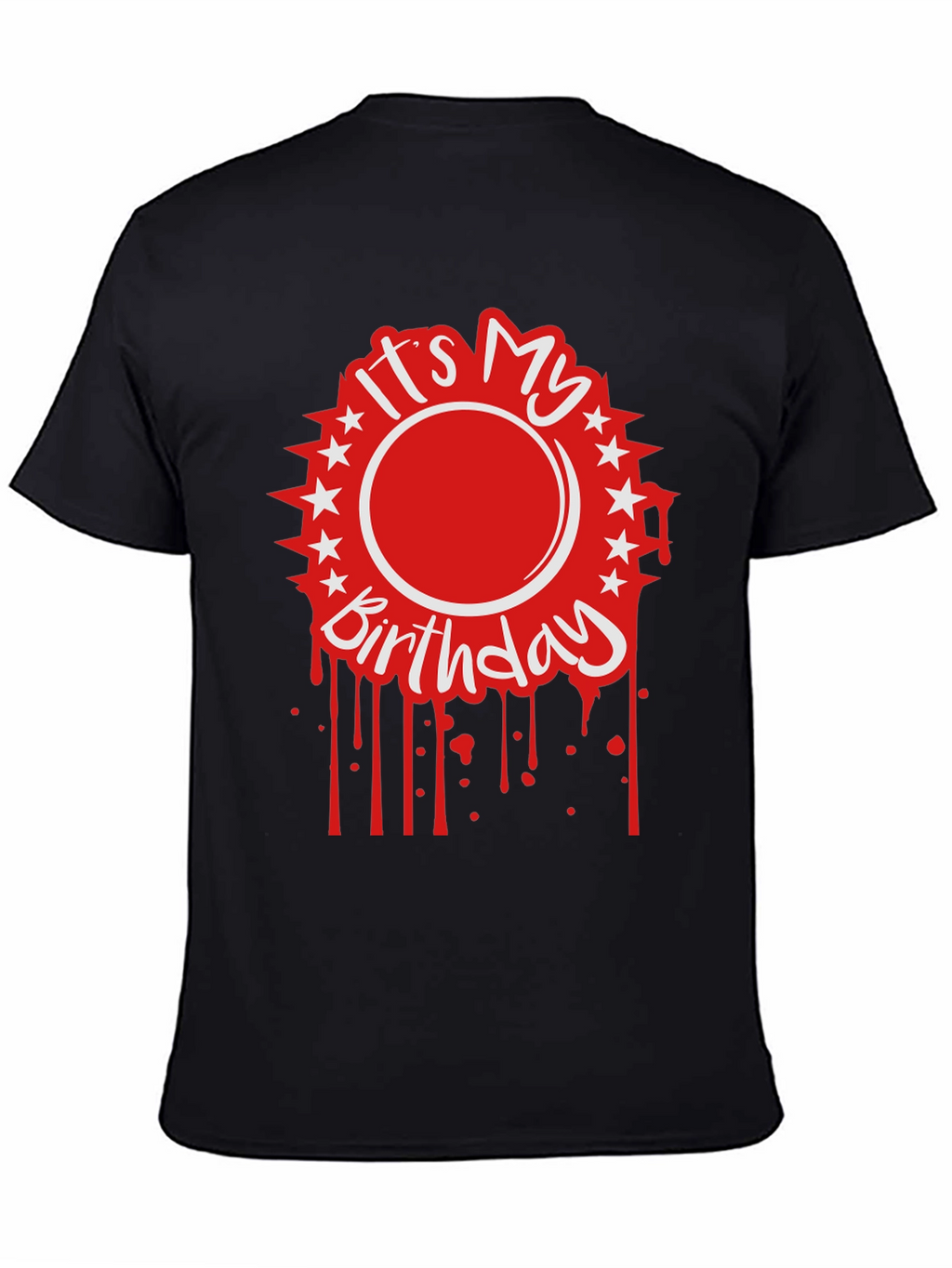 Its My Birthday Graphic Tee - Black Cotton Blend