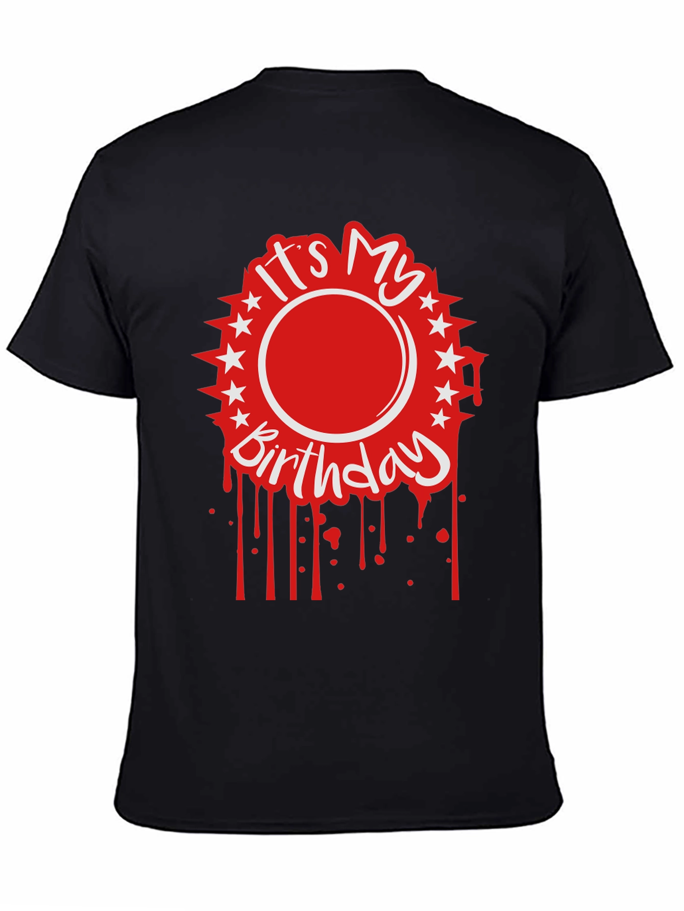 Its My Birthday Graphic Tee - Black Cotton Blend