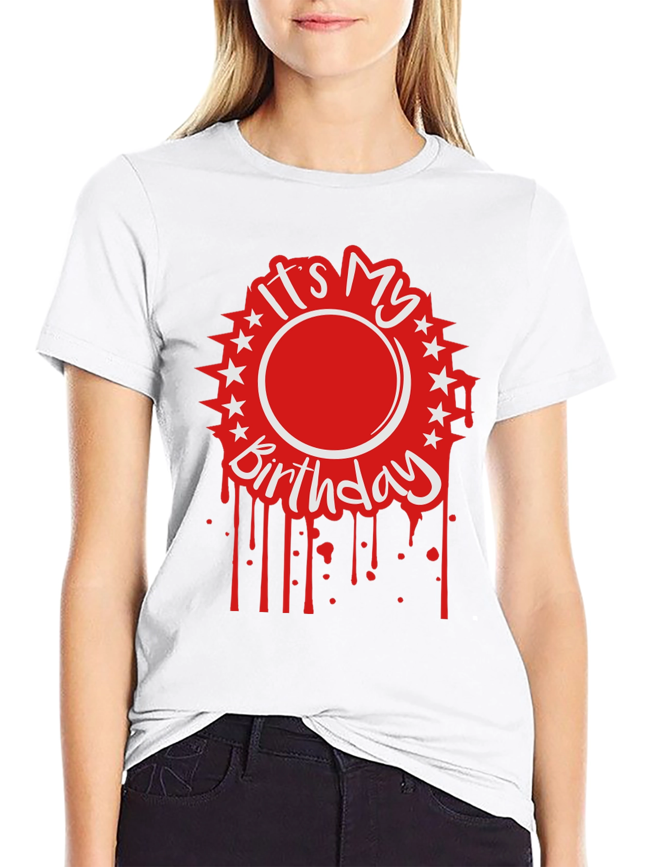 Its My Birthday Graphic Tee - Black Cotton Blend