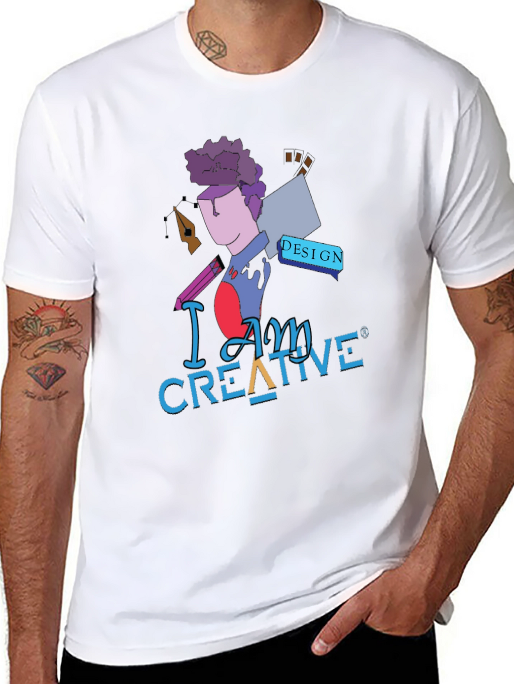 I Am Creative Graphic Print Black T-Shirt