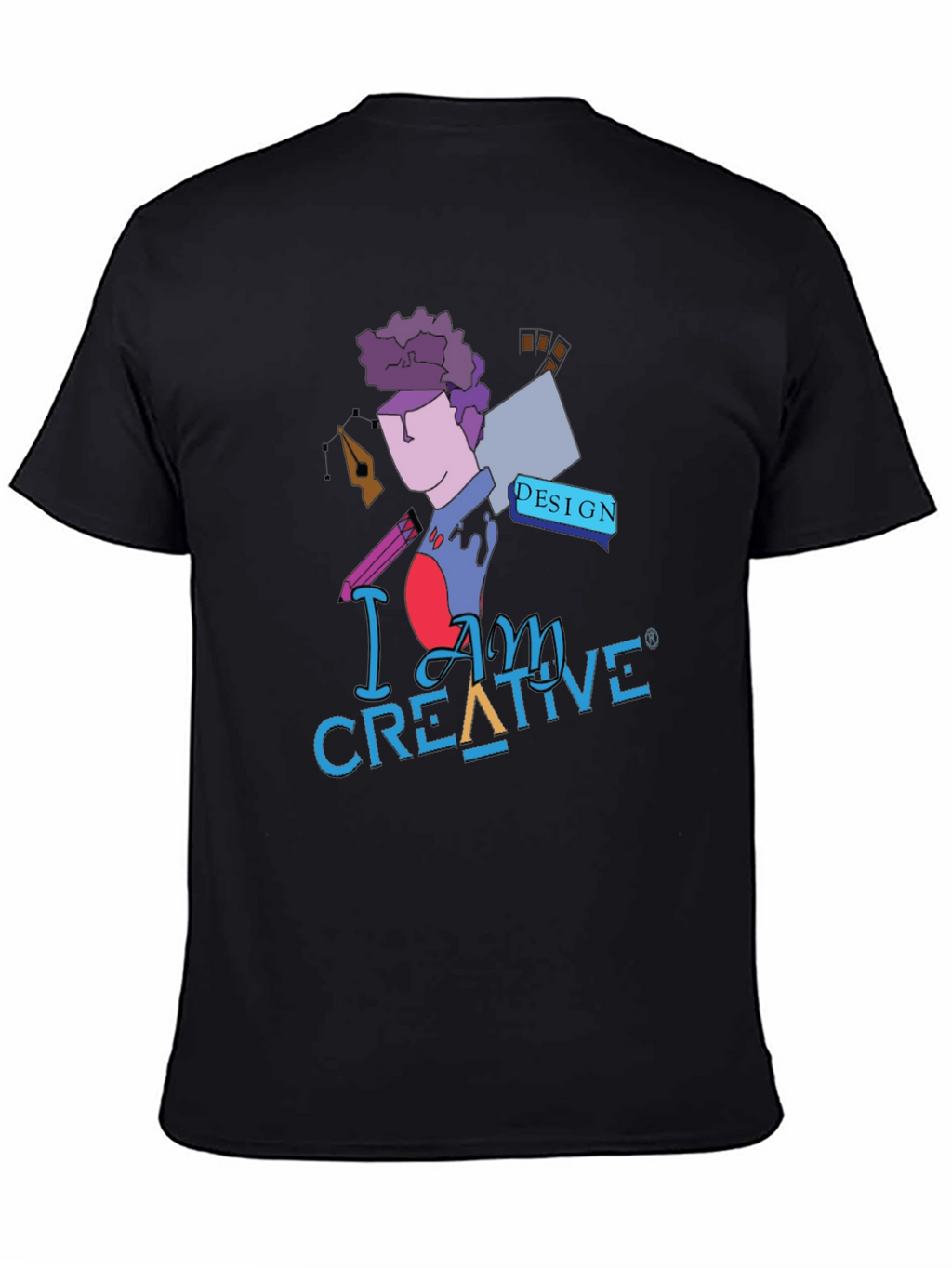 I Am Creative Graphic Print Black T-Shirt