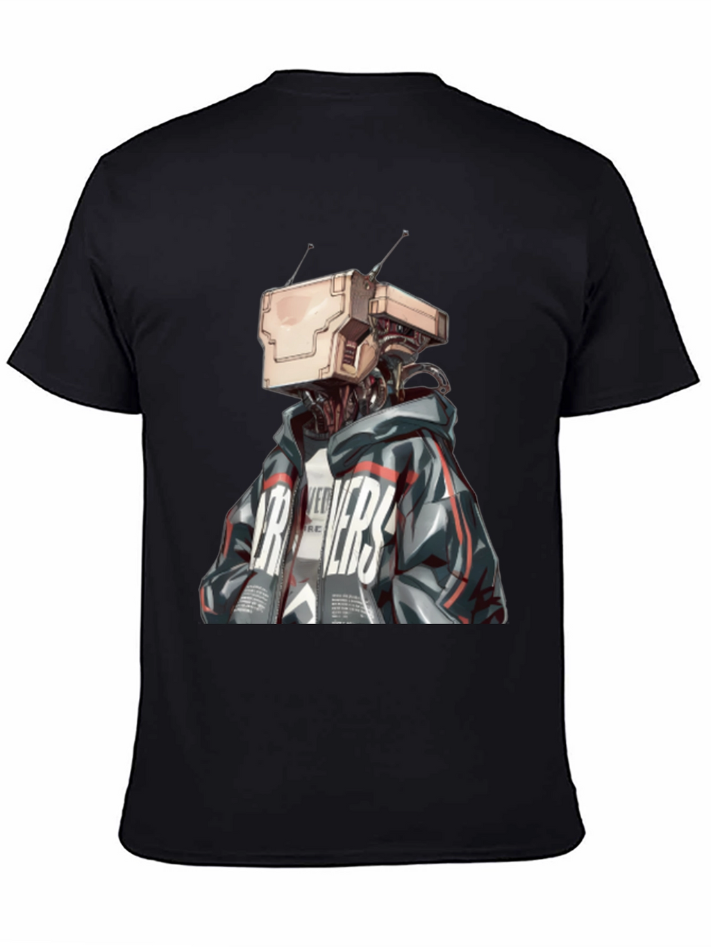 Robot Head Graphic Black T-Shirt