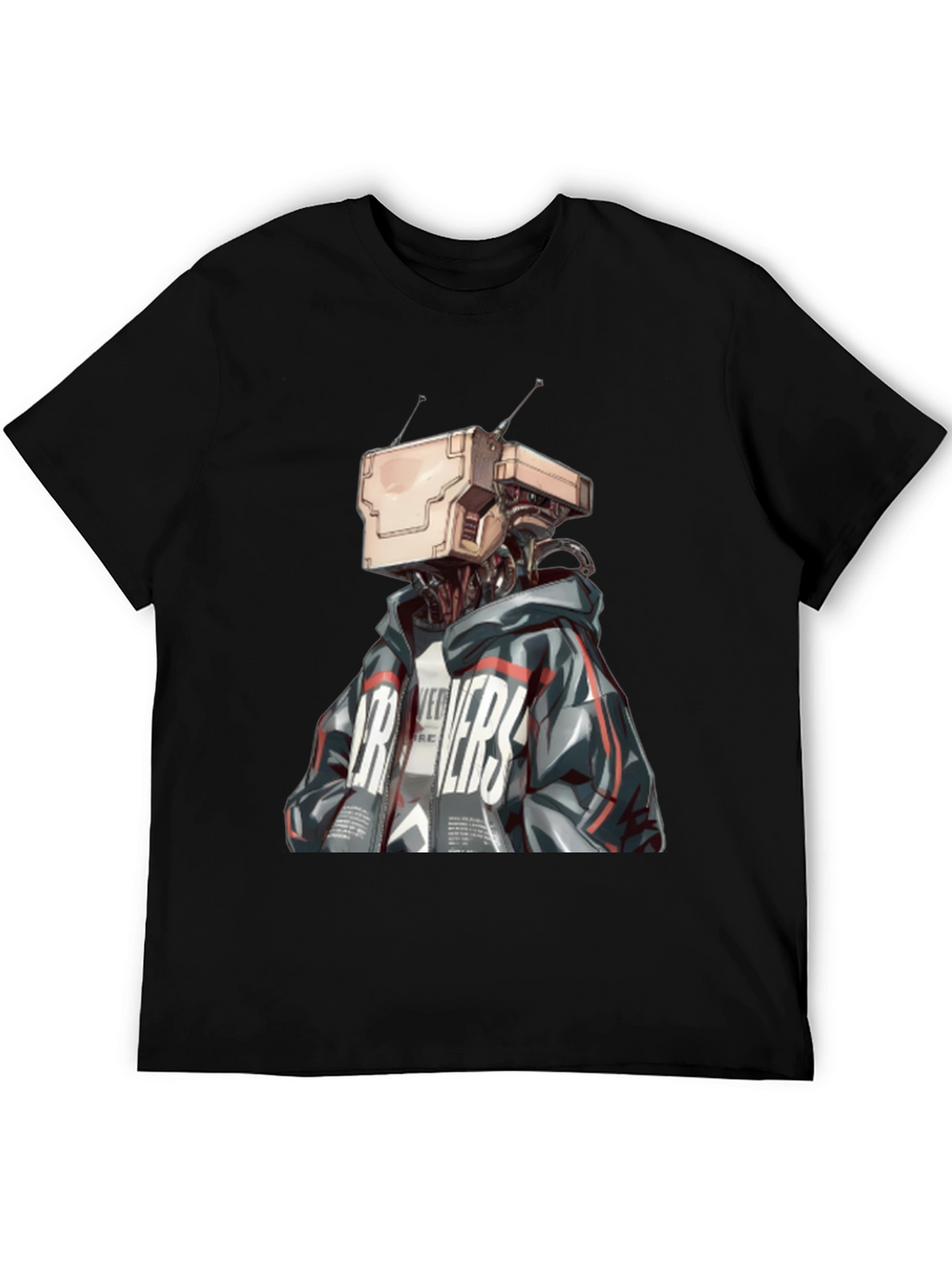 Robot Head Graphic Black T-Shirt