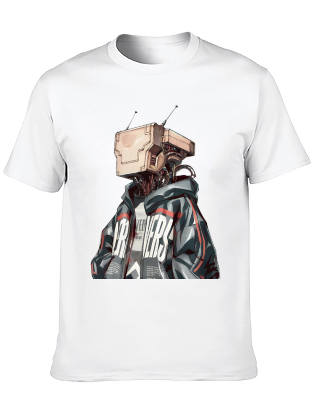 Robot Head Graphic Black T-Shirt