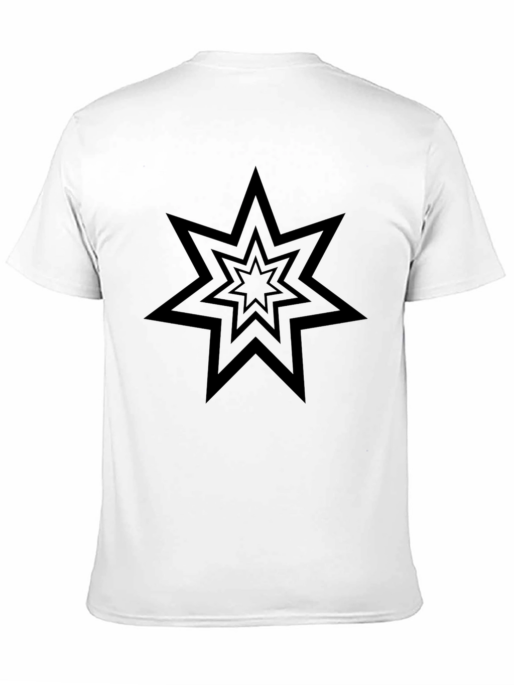 Geometric Starburst Graphic Tee - Black Cotton Comfort