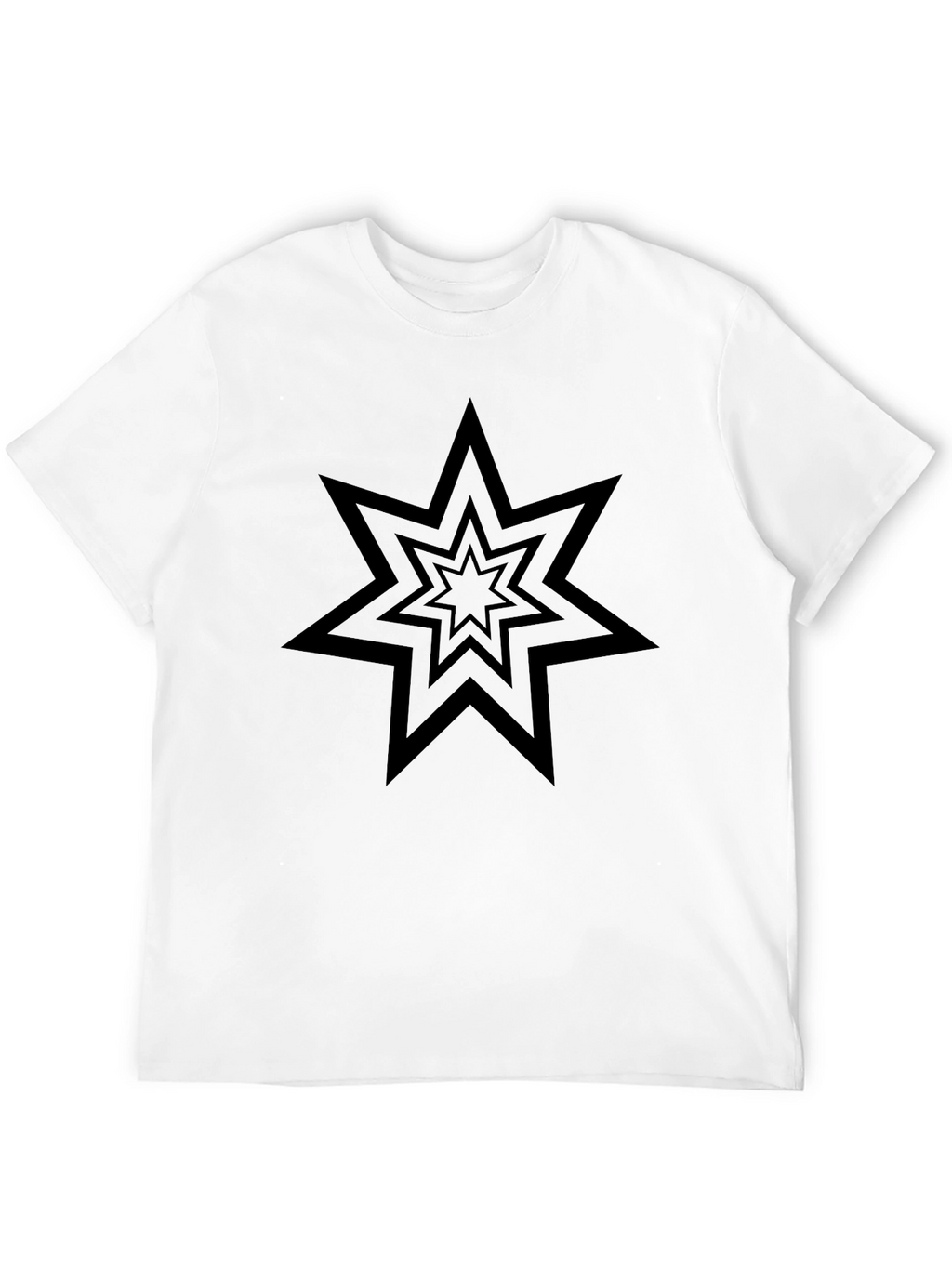 Geometric Starburst Graphic Tee - Black Cotton Comfort