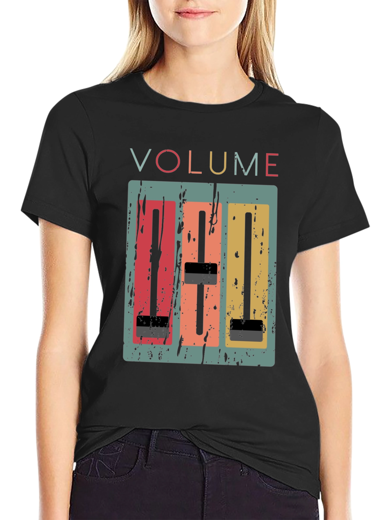 Vintage Volume Graphic Tee - Retro Sound Mixer T-Shirt