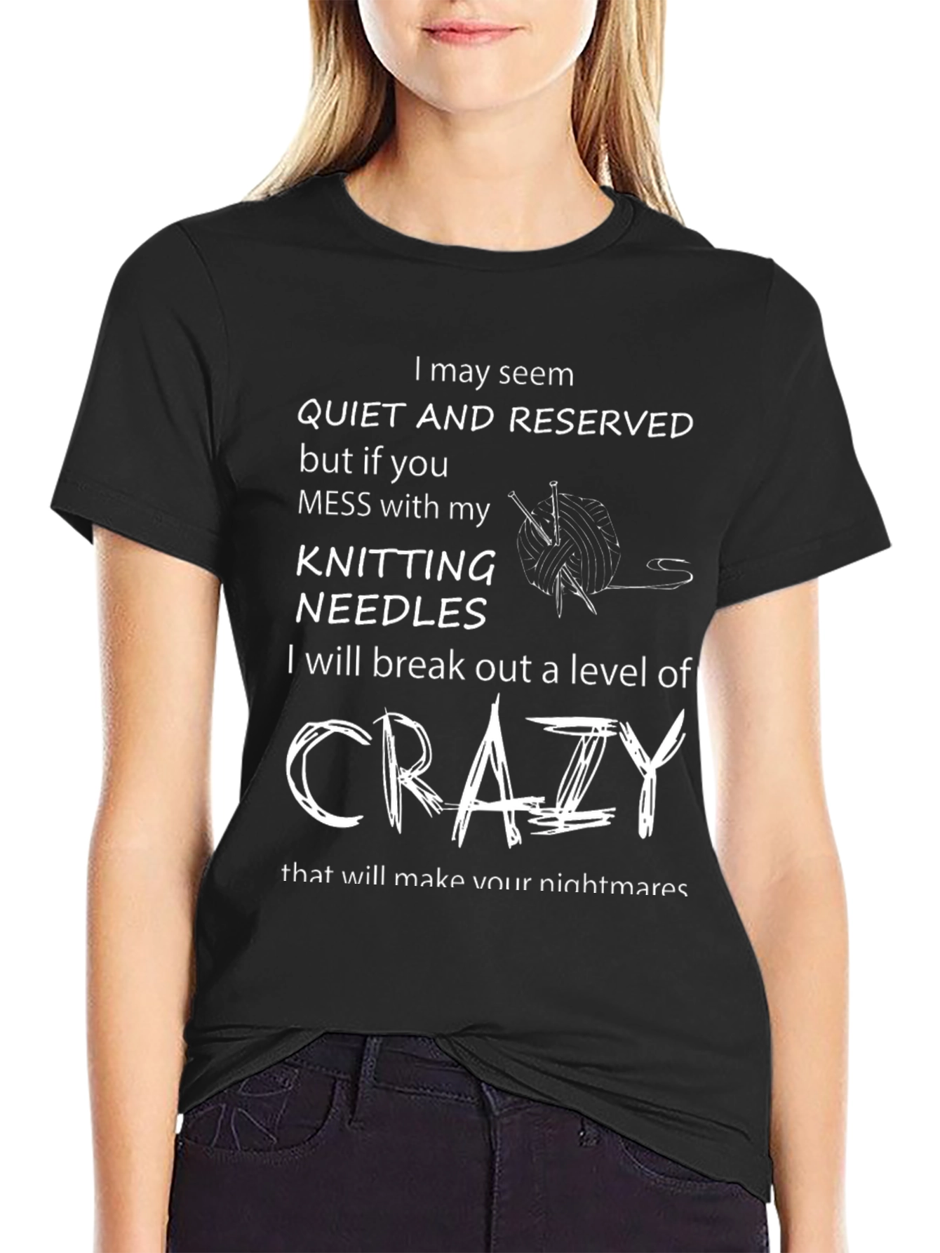 Funny Knitting Crazy T-Shirt Gift for Knitters