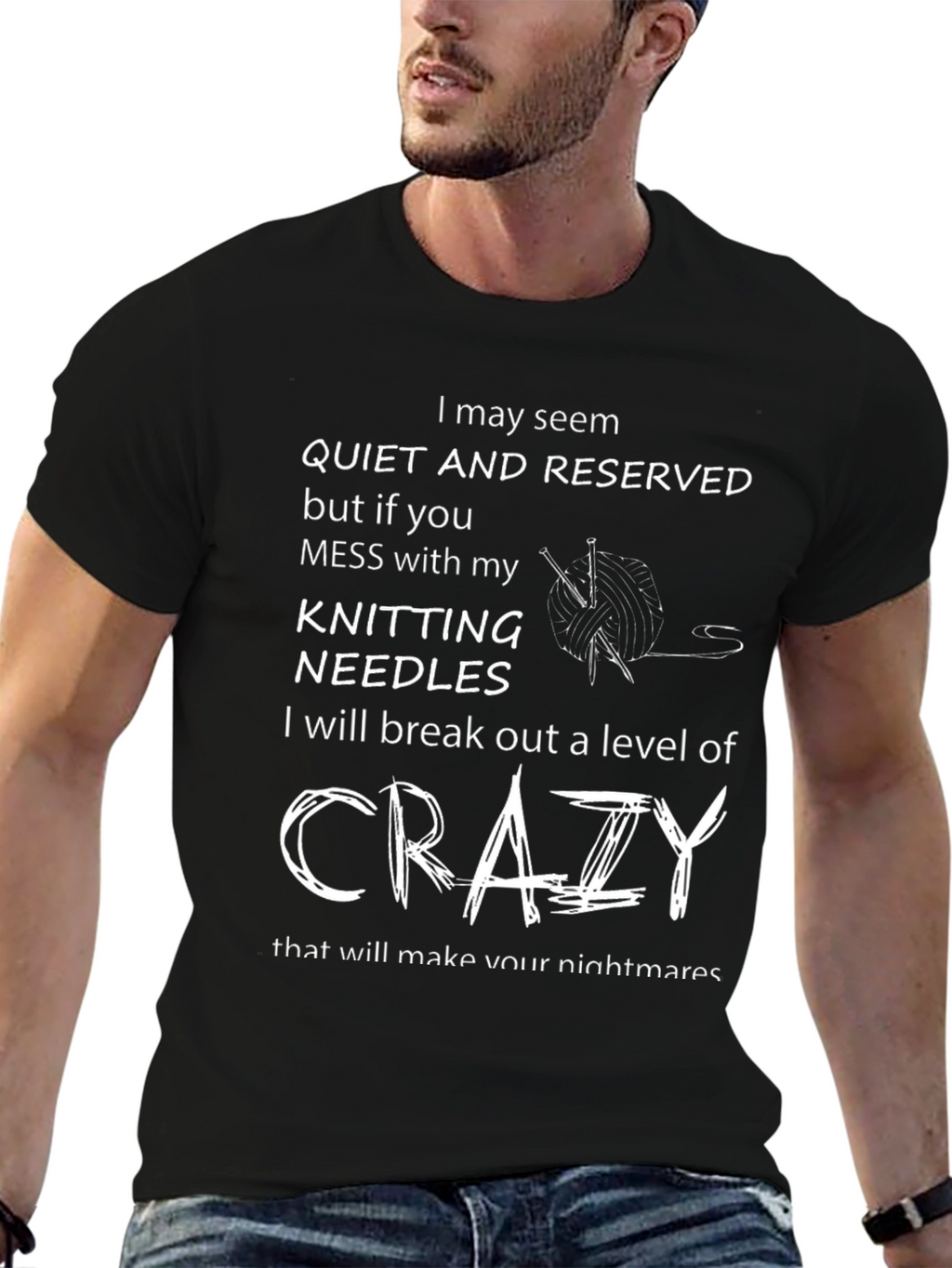Funny Knitting Crazy T-Shirt Gift for Knitters