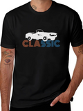 Classic Car Graphic Tee - Retro Style Black T-Shirt